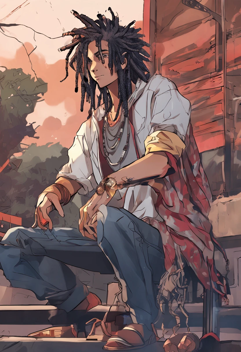 anime boy with dreads