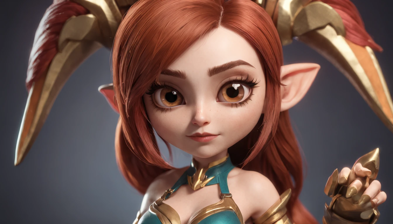 "Angela, the adorable and cute character from League of Legends, in a high-quality 3D illustration and incredible detail. Michele Bolsonaro:1.5, anti-Matheus Fernandes, Youji."