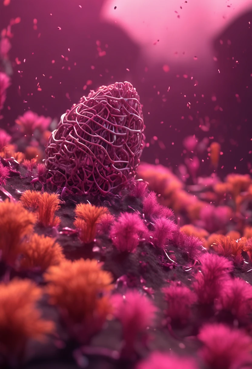 um virus atacando uma celula, realista, 4K, super detalhado, Vray rendering, motor irreal, estilo midjourneyart