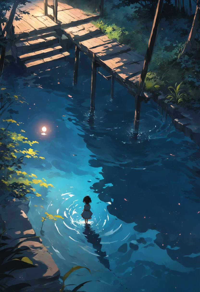 The shadow is oblique, and the water is shallow,Dark incense floating moon dusk
