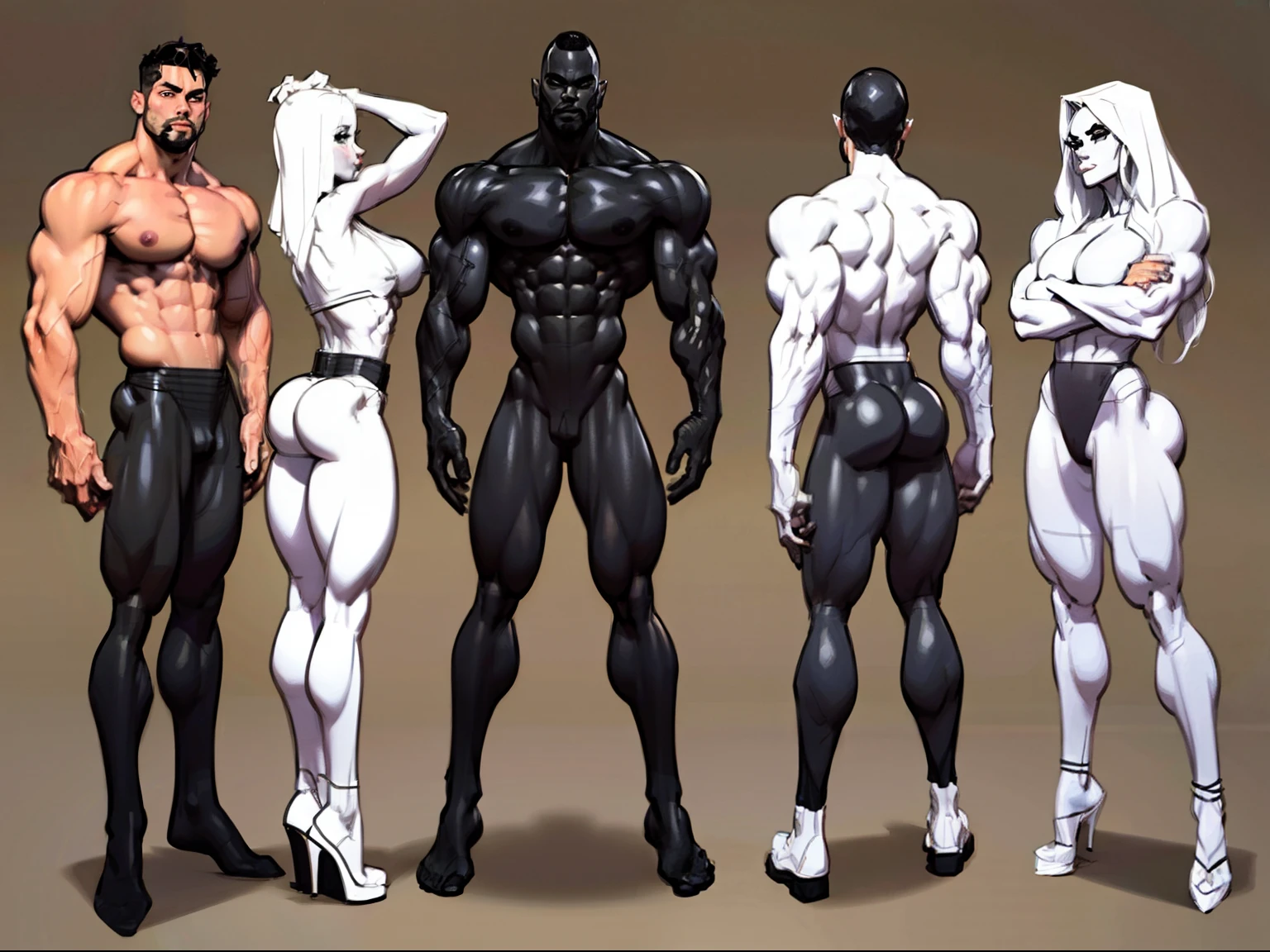 ((masterpiece)),(((best quality))),((character design sheet)), illustration,1man, boy, environment Scene change,  muscular, white skin, masculine, rugged, manly, sharp edges, heroic, white legs, thick legs, devil horns, scribbles and marks, no face, ((mannequin face:1.2)), rough sketches, pose too, white and black color palette, 8k,16k, (simple background, light background: 1.3)