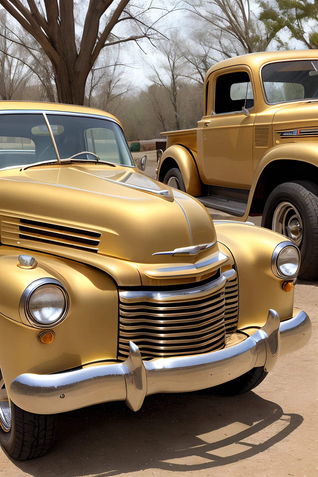 Old gold chevy