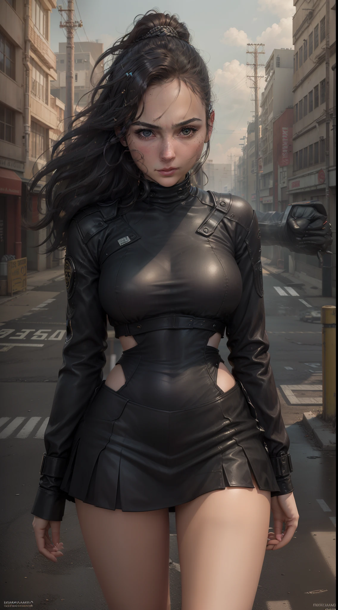 motor irreal:1.4,CG ultra realista 64K, fotorrealista:1.4, textura de la piel:1.4, obra maestra:1.4,Cyberpunk Detective High Girl、Iluminado por el foco、fresco,(Highly Detailed Face and Skin Texture),hermosas manos finas,