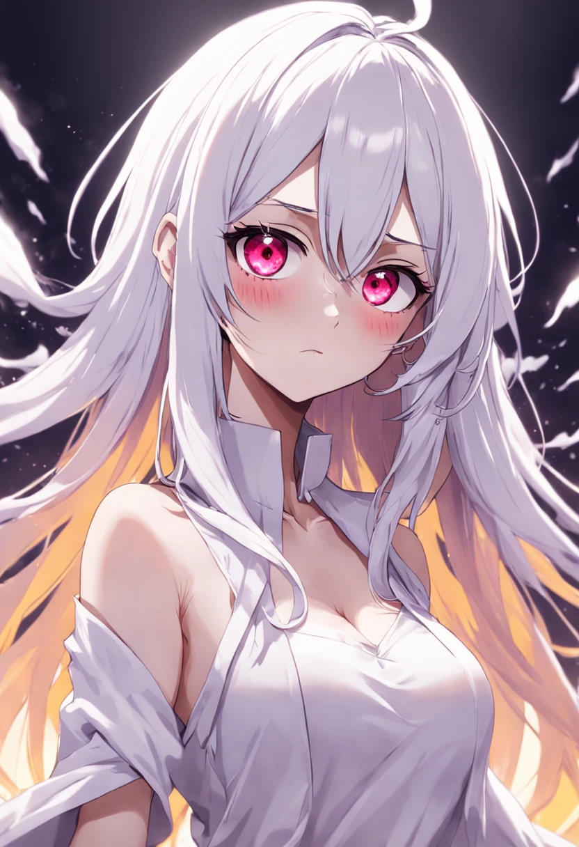  dark skin ,  hair covers the eye, rpg, bare shoulders, 1 girl,  long golden hair , 4K,  red eyes , , fox ears,  duration, hair template ,   red stripes on face,  compose, black mascara, sleeveless, bris iere , ,  dissolution of clothes, acid ,  naked body, 2D