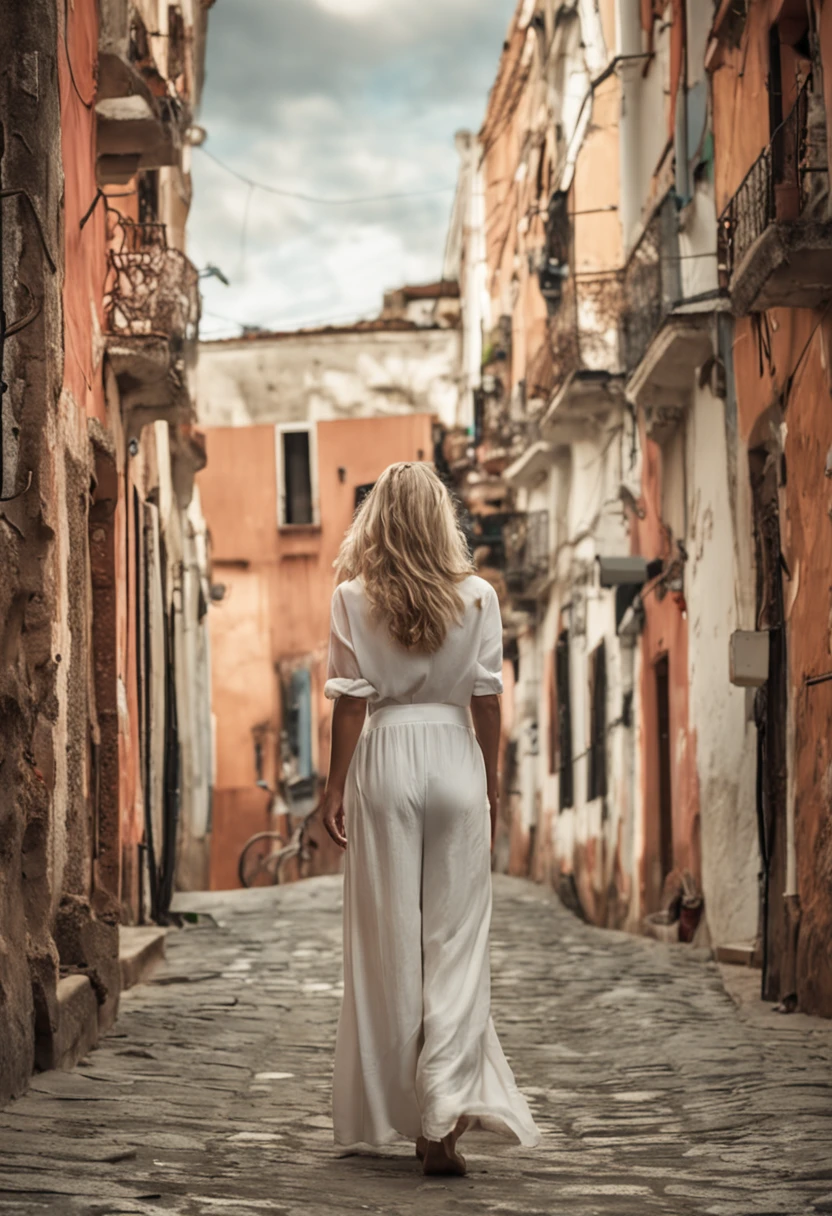Mujer rubia con una camisa blanca y una camisa blanca, A, Retrato suave disparado 8K, Novia rusa, Una chica con cabello rubio, ojos azules Ella tiene una cara linda, Cara perfecta )