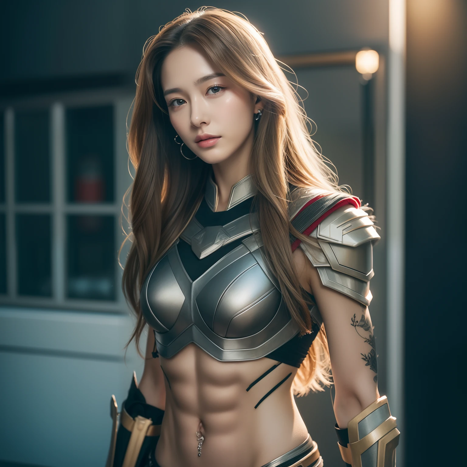 Replace face, beautiful face, high detail skin, photorealistic,