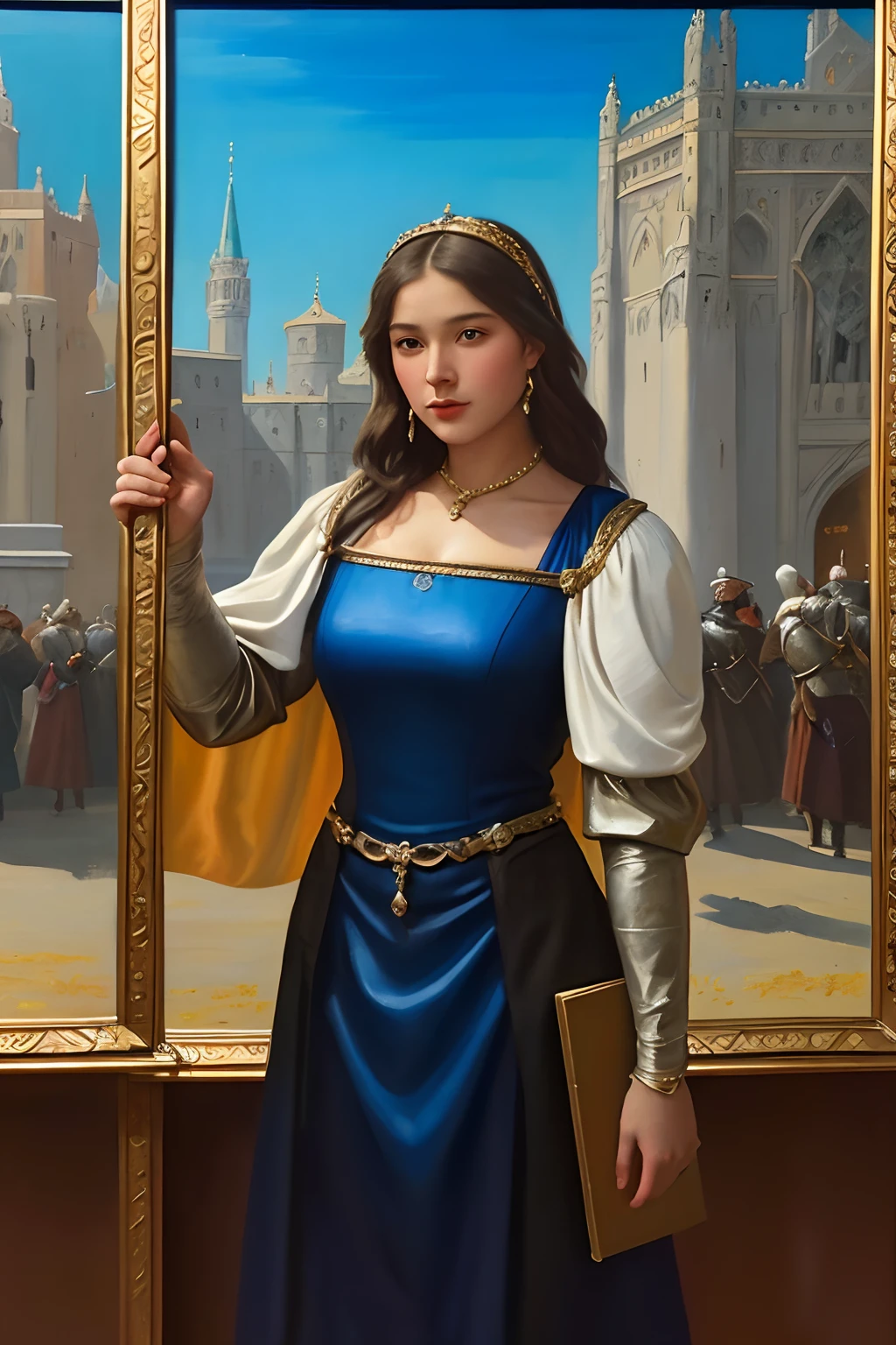 (Oil painting depicting fair-skinned beauty), (medieval times), (classicism), Andrei Atoroshenko style, painting of a, Traditional media, Figurative, fine art, oil on the canvas, NFFSW, 8K, Original characters, A high resolution, high detal, focus onface, ((masutepiece))