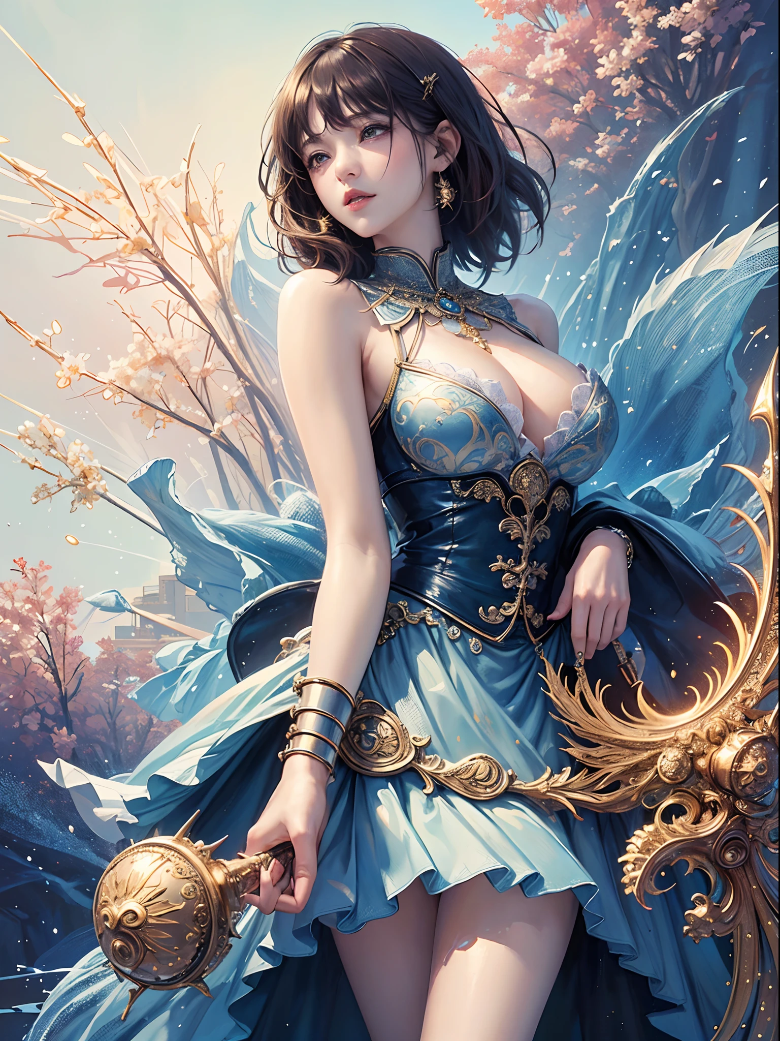(masterpiece、top-quality、top-quality、Official Art Beautiful and Aesthetic:1.2)、8K、(1girl in)、ighly detailed、(Fractal Art:1.3)、colourfull、highestdetailed、(((short-hair)))