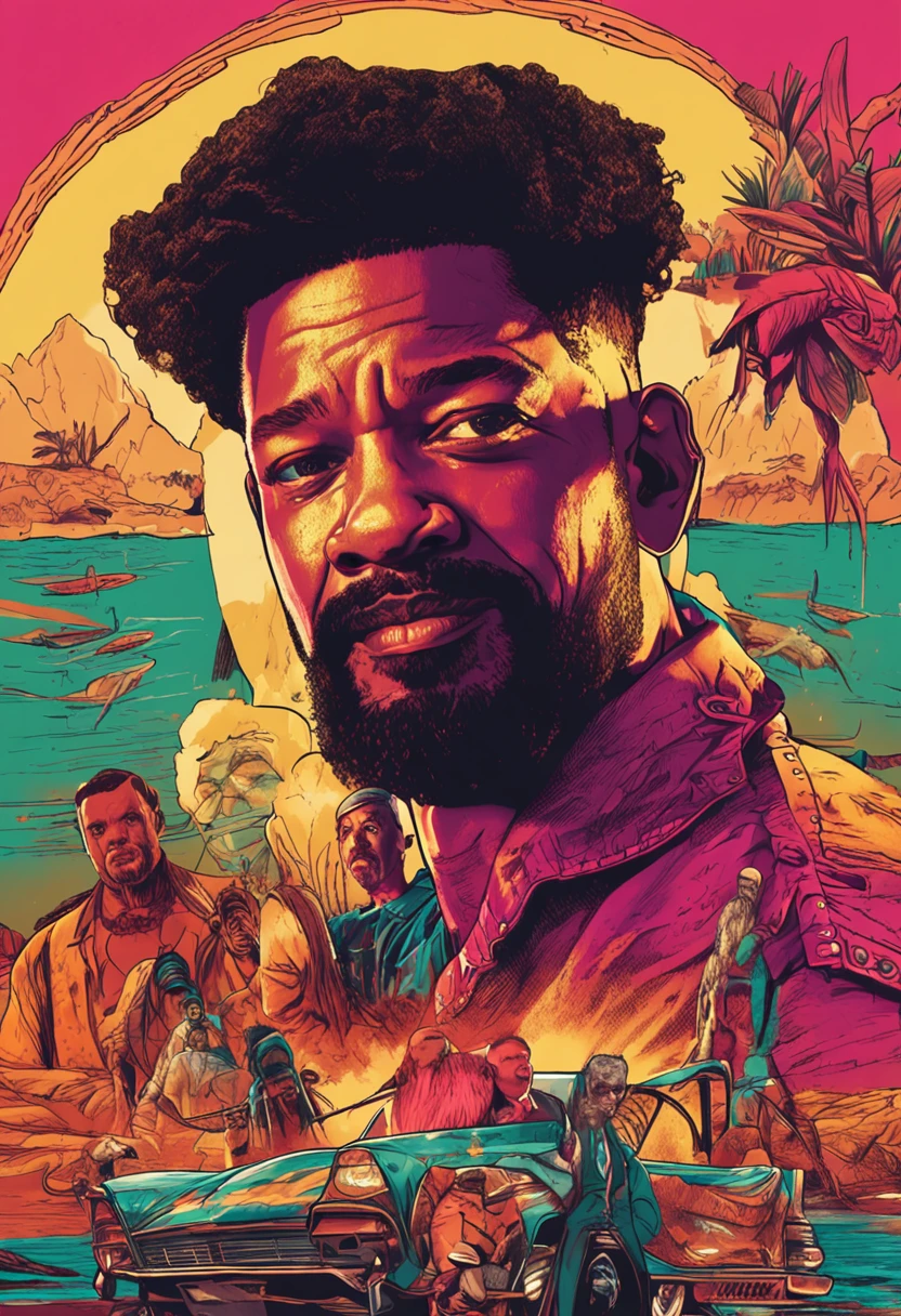will smith com barba grande e cicatriz no olho direito