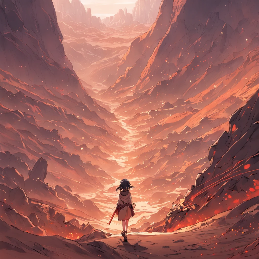 Pistoleiro caminhando sobre o deserto com o por do sol