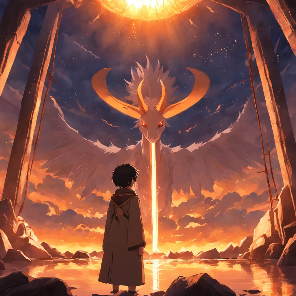 obra-prima, melhor qualidade, Illustrations, noah, construindo a arca, , close-up, brilhante, graves, Soft lighting and Warm, sun sunset, animais chegando(Sparks: 0,7)