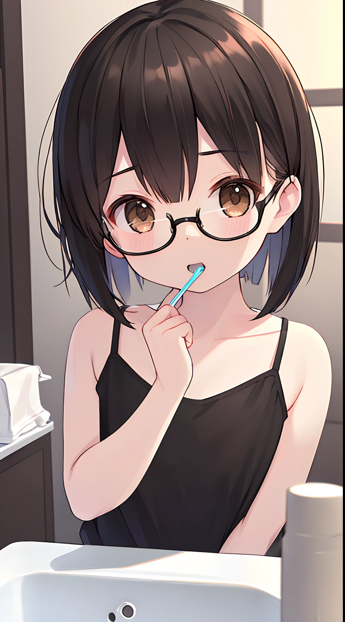 (glaring:1.2), nsfw, (vacuum fellatio:1.5), (:>=:1.2),(big penis:1.1), pov,leaning forward, head shot, long hair, Braid, sidelocks, black hair, brown eyes, white skin, hairclip, glasses, thin eyebrows, anime cg,(cum:1.5),(tears:1.3),目を瞑る, masutepiece, Best Quality, Detailed CG, 8K Wallpaper, tearful, 