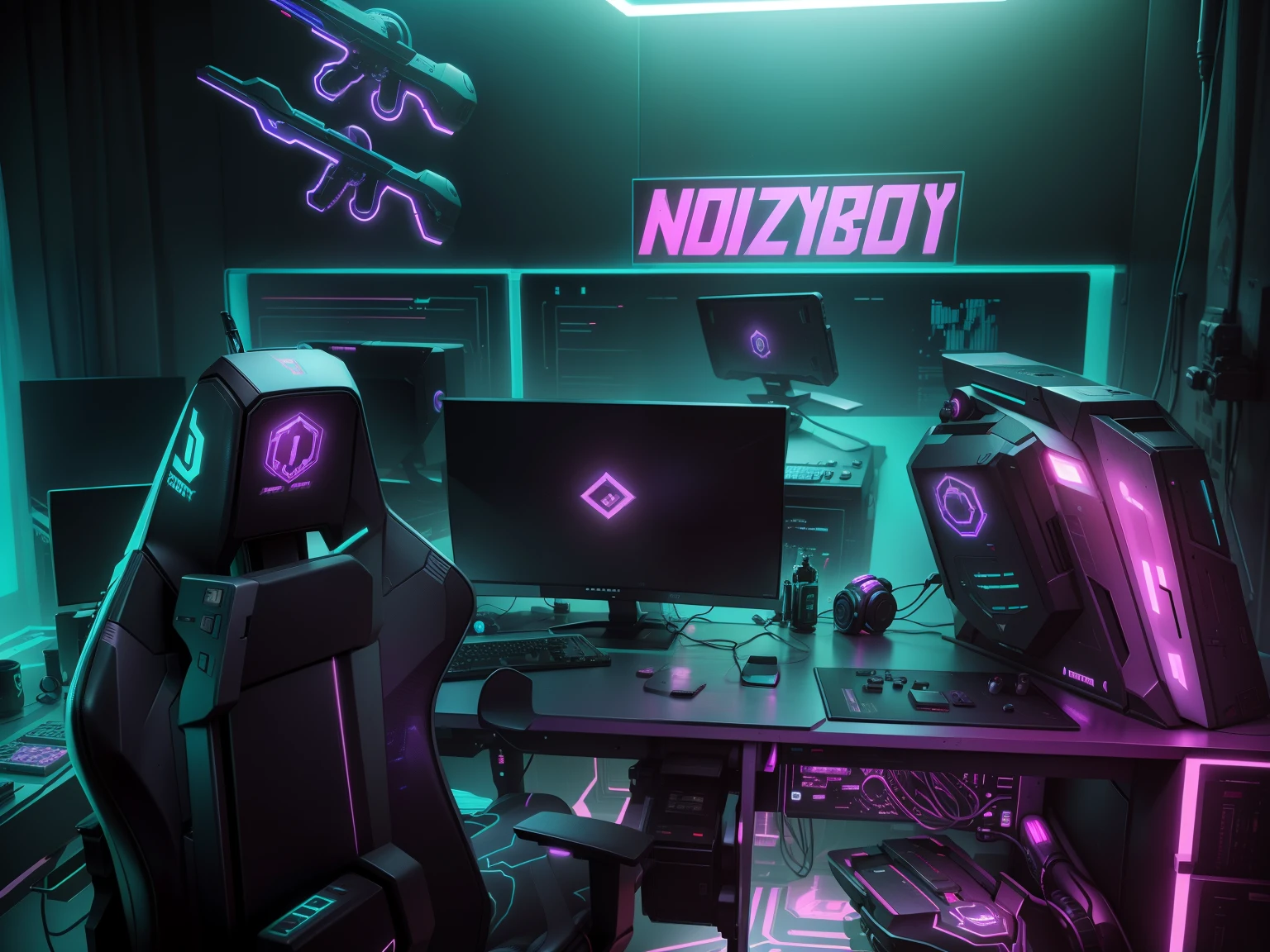 Cyberpunk gaming room