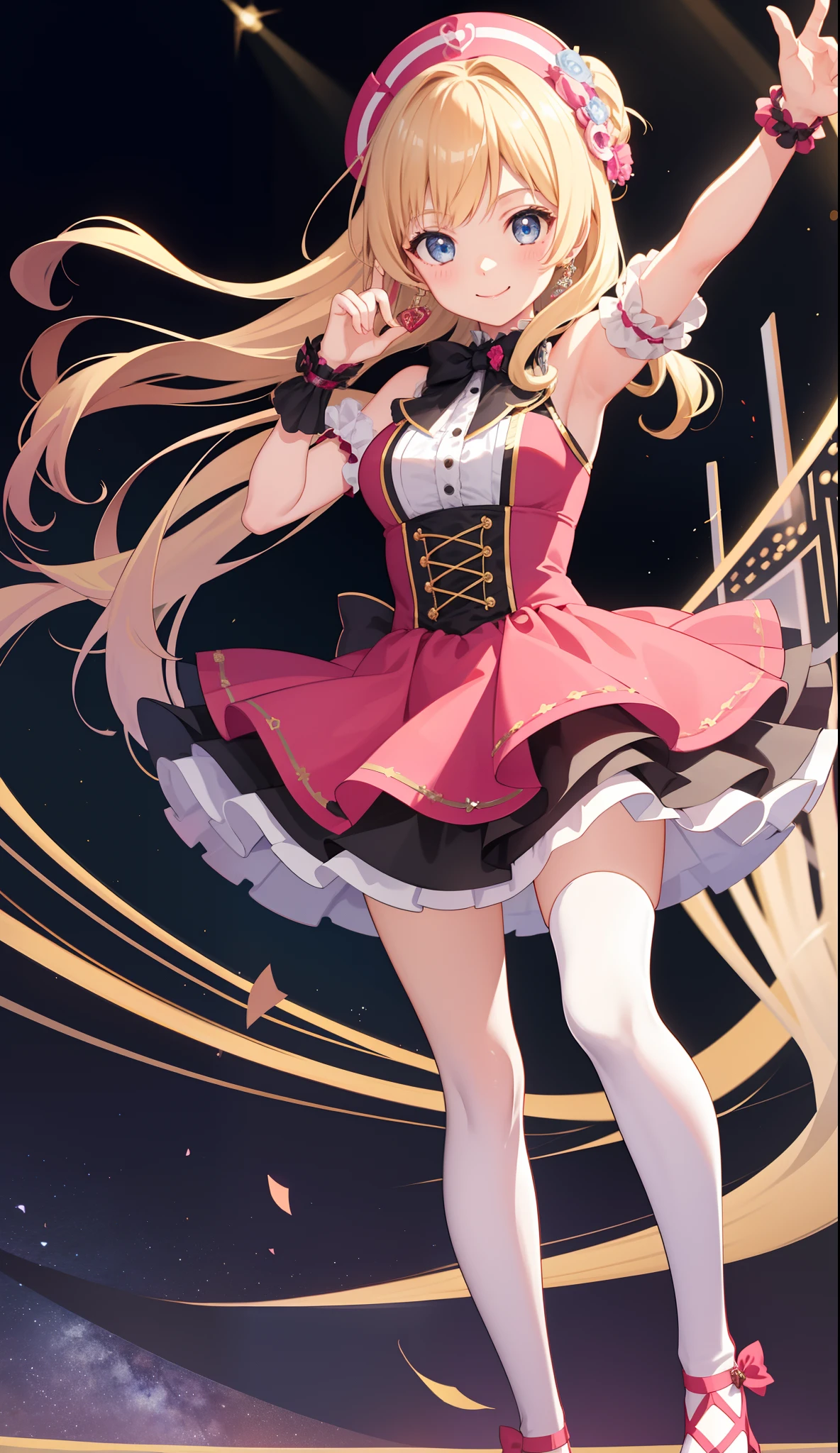 1girl in、A smile、A delightful!　a miniskirt、idol、Idol costumes、