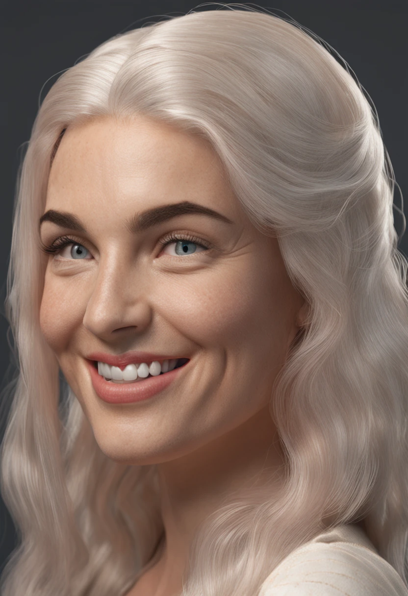 (hyperrealistic)、ancient peasant woman、 immensity　beauty　High level image quality　high resolution　realist、blonde woman, middle aged woman、((Big big))、detailed skin textures、超Una high resolution、realist、Voluptuous body shape、a smile、beauty de mediana edad、Beautiful expression、detailed green eyes、long fluffy hair with pigtails、a smile、Very delicate and detailed skin texture. big red lips, huge breasts, naked,, View from below, huge butt, shame, blush, backwards