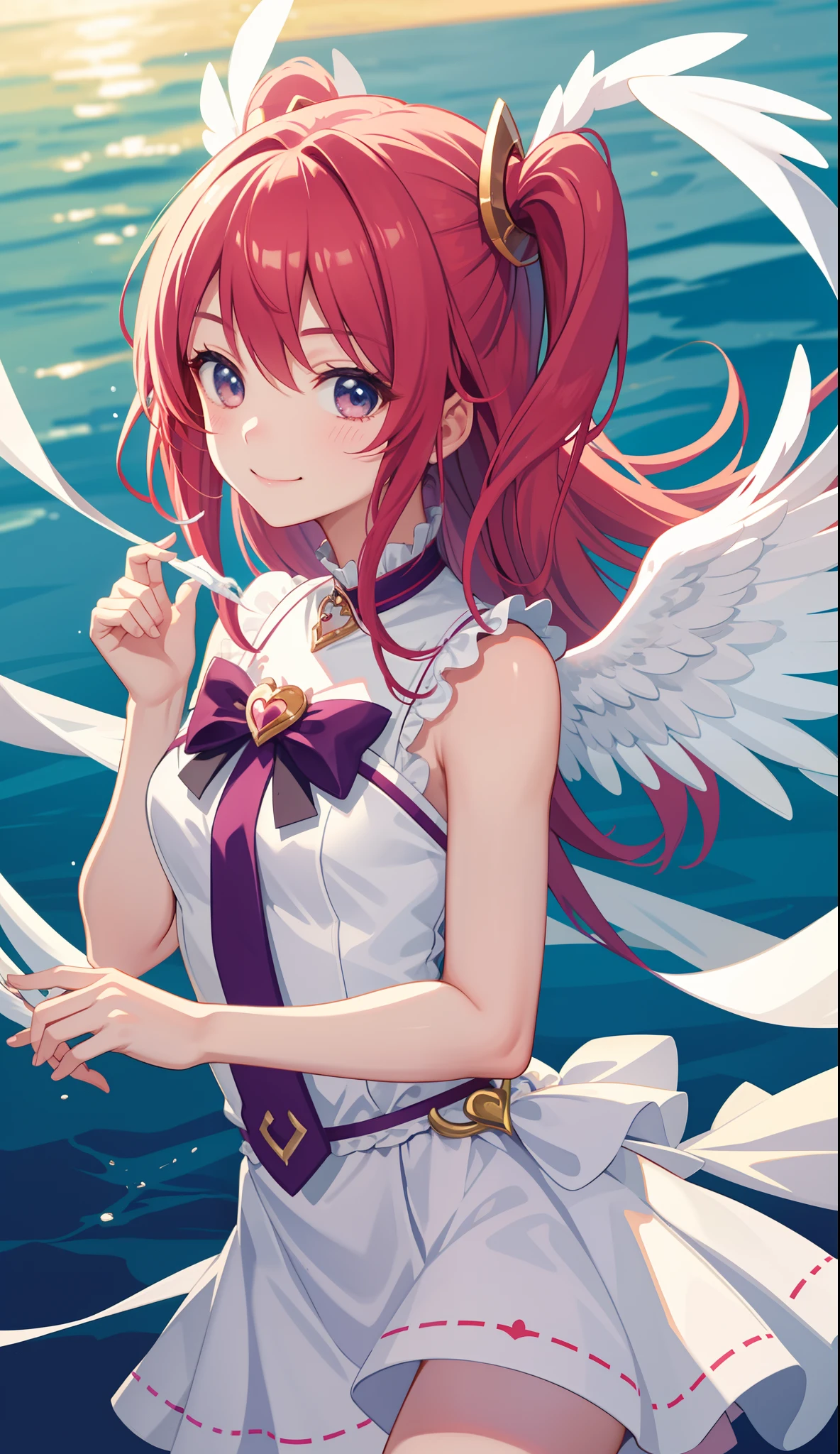 1girl in、A smile、A delightful!　cupid、Angel wings on the back、