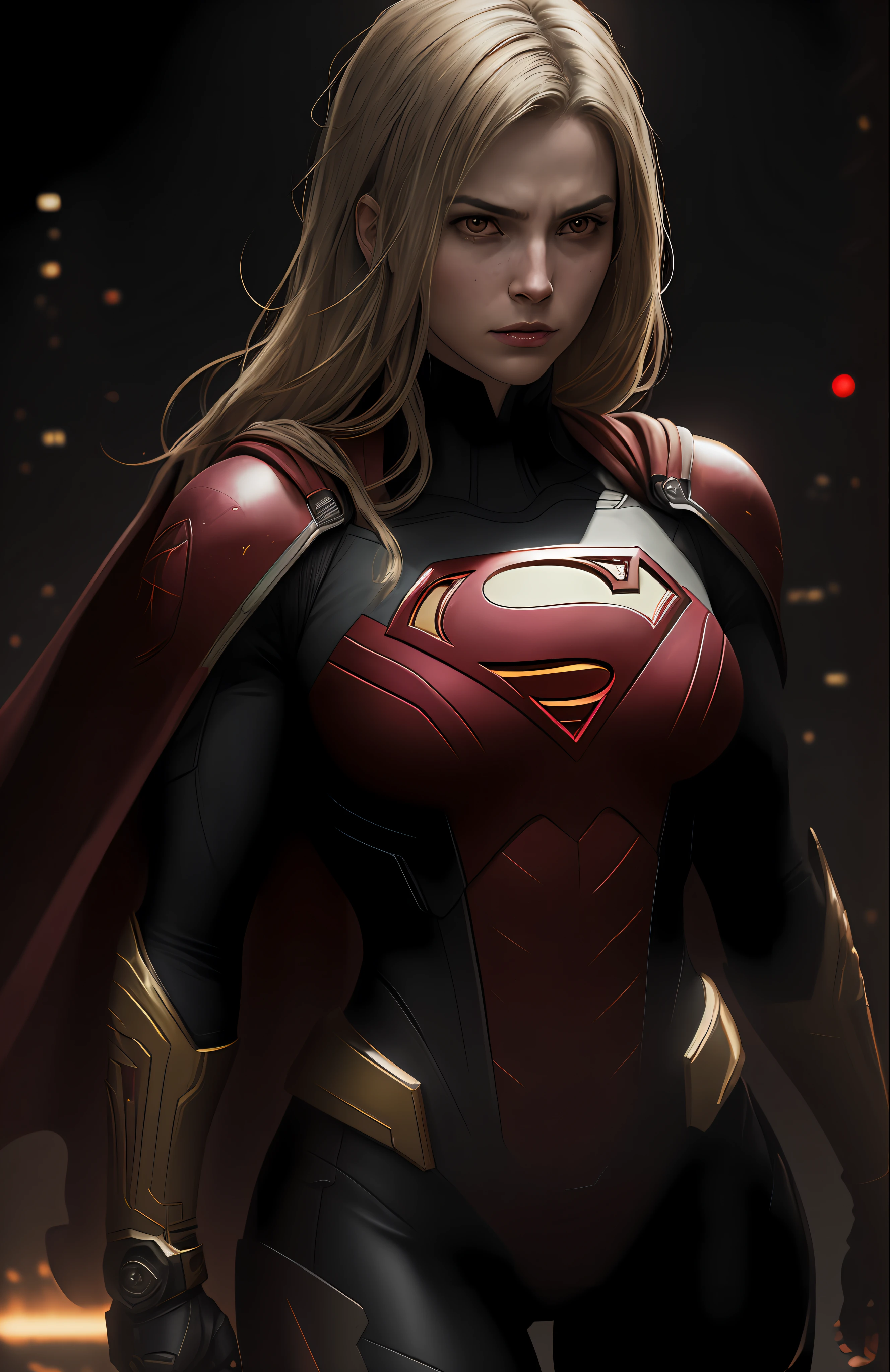 (dark shot: 1.1), epic realistic, Supergirl Red Lantern from DC, yellow gradient, black, brown and magenta color scheme, grunge aesthetic!!! graffiti tag wall background, art by Greg Rutkowski and artgerm, soft cinematic light, Adobe Lightroom, darkroom, HDR, intricate, highly detailed, (depth of field: 1.4), faded, (neutral colors: 1.2), (hdr: 1.4), (muted colors: 1.2), hyper-detail (artstation: 1.4), cinematic, warm light, dramatic light (complex details: 1.1)