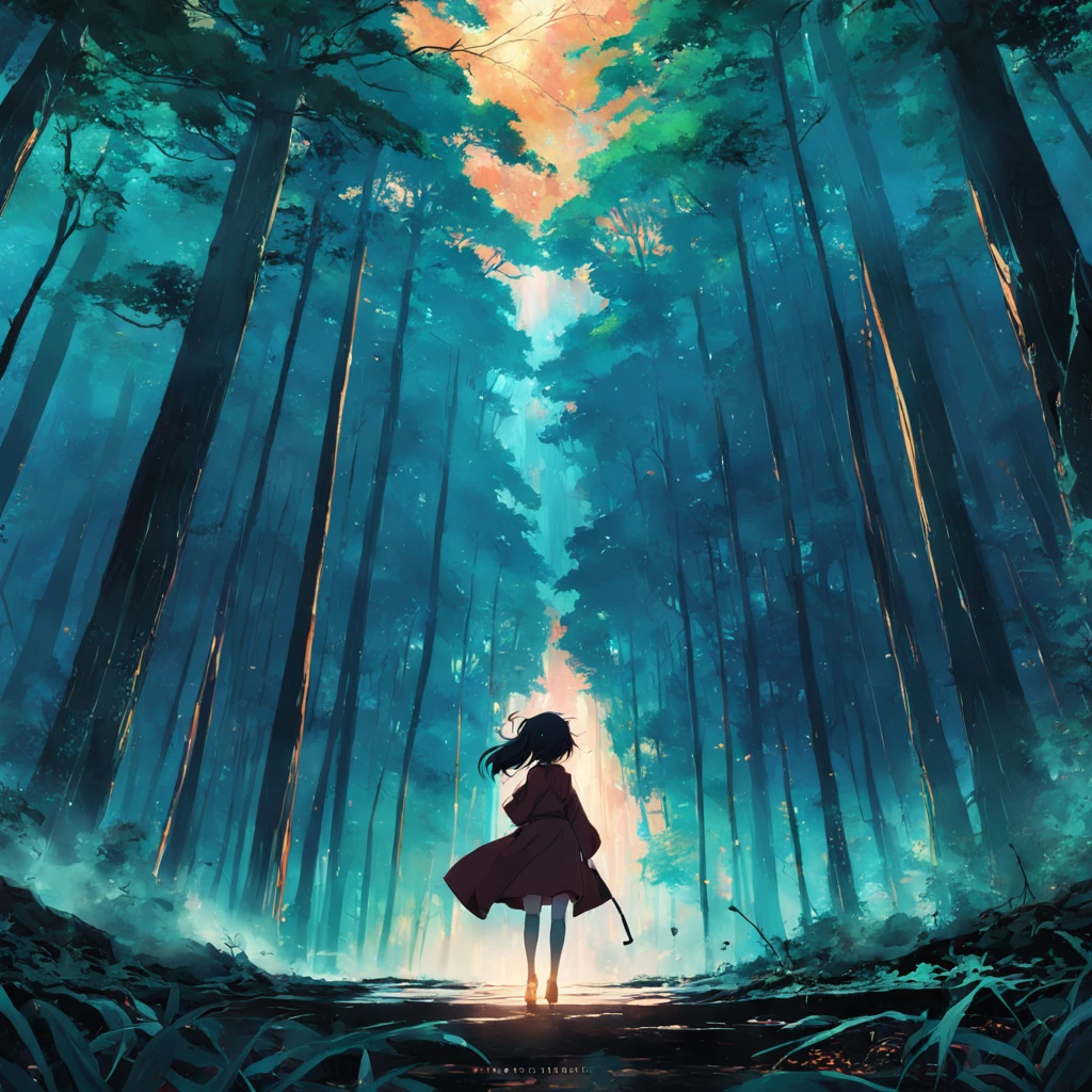 masterpiece, best quality, movie still, beautiful shot of a forest, nature