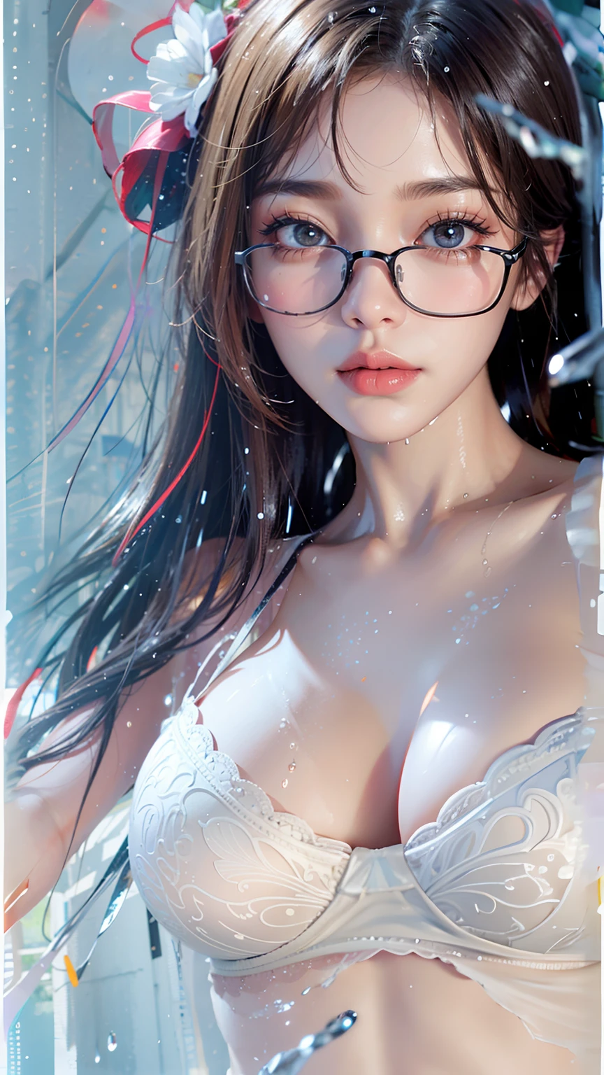 ((Best Quality, 8K, Masterpiece:1.3)), Focus: 1.2, Perfect Body Beauty: 1.4, Buttocks: 1.2, ((Layered Haircut, Breasts: 1.2)), (Wet Clothes: 1.1) , (Rain, Street:1.3), Bandeau underwear: 1.1, Highly Detailed Face and Skin Texture, Delicate Eyes, Double Eyelids,wet underwear,looks into camera,Thick lips,Abs