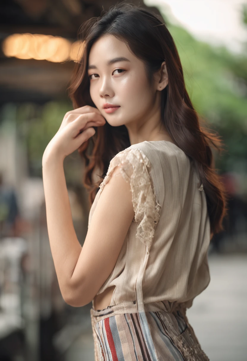 Asian woman in arafe with long brown hair and swimsuit poses for photo, young cute wan asian face, south east asian with round face, asian beautiful face, Young adorable Korean face, soft portrait shot 8 k, Gorgeous young Korean woman, Beautiful young Korean woman, Beautiful delicate face, gorgeous chinese model, lovely delicate face, a young asian woman