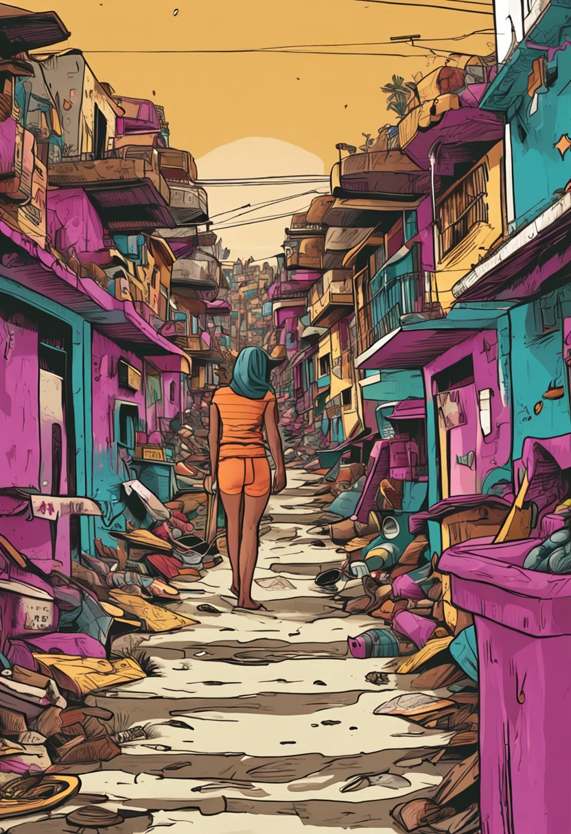 garota semi nua na favela chorando perdida shortinho curto .roupa rasgada
