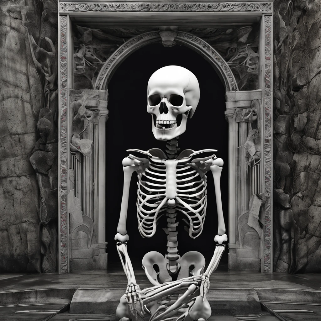 Best quality, Masterpiece, 超高分辨率, (photograph realistic:1.4), surrealism, Dream-like,fusionart, skeleton, portal, shadow magic, darkness control, stealth,