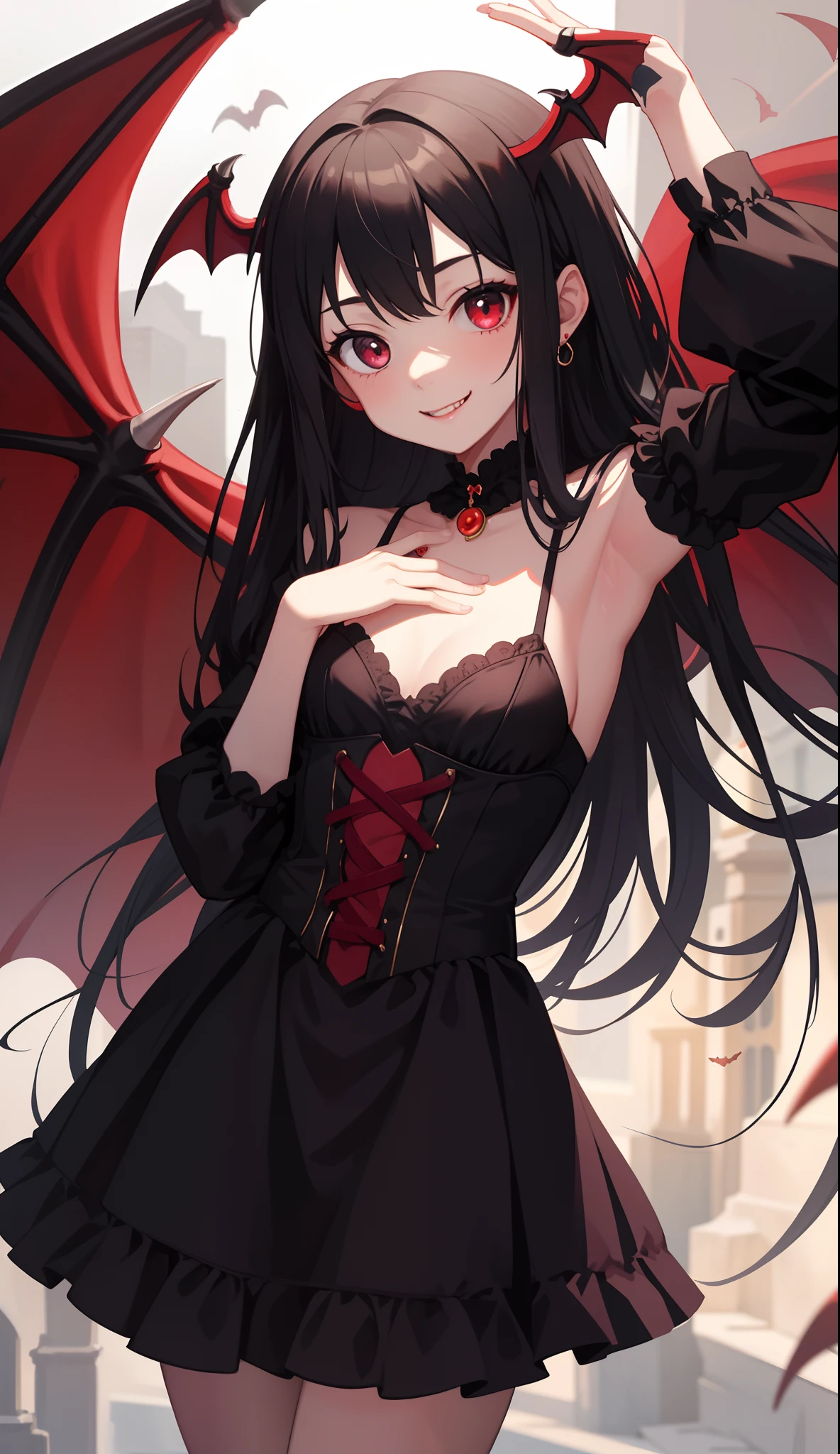 1girl in、A smile、A delightful! Vampires、Dracula、(small tits)