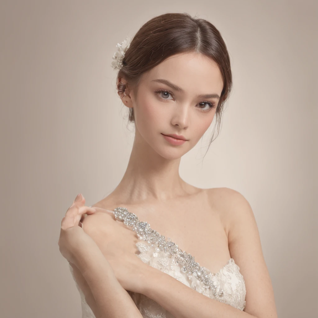 The figure with his arms crossed elegantly、Gives the impression of discreet and graceful。4k --auto