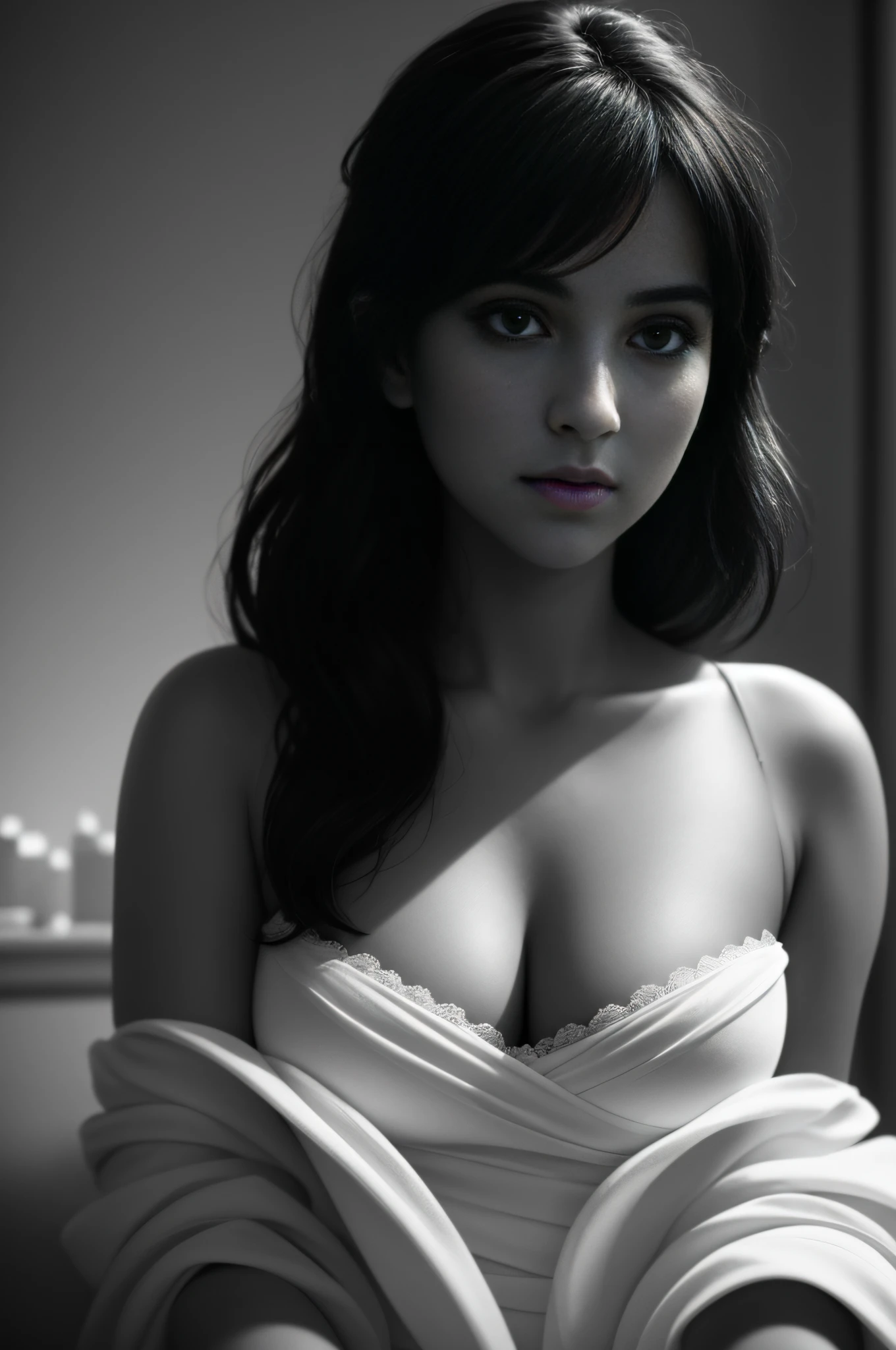 Fade in and out, And the girls of Twilight,It's like a character coming out of an old movie screen,The dim light cast soft shadows over her silhouette, Sketch mysterious faces,This dim lighting effect adds a retro touch to the picture,Color medium format film,Fixed focus portrait lens,Documentary portrait,Elegance, peacful, Attractive , classic, empowering, Contemplative, Classical beauty, Fading film, desaturated,(World News Pictures),(by mario testino),((Best quality)),((Masterpiece)),((Realistic))Delicate details, 8K wallpaper, (Photorealistic:1.4), Natural skin texture, Soft cinematic light, Adobe Lightroom, photolab, hdr, Intricate, Sharp focus, ((((Cinematic look)))), soothing tones, insanely details, Intricate details, ultra - detailed, Low contrast, Soft cinematic light, dim colors, exposure blend,