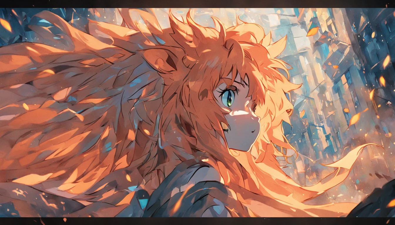 A brave lion, em desenho, enfrentando uma borboleta