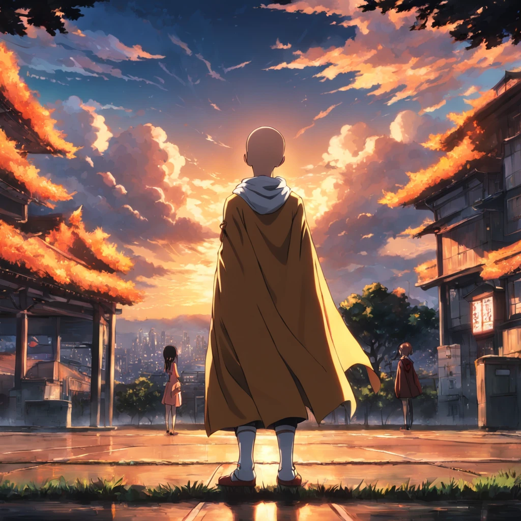 Saitama looking at sunset