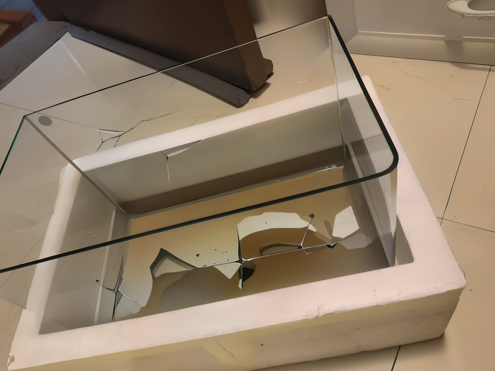 Glass cracks