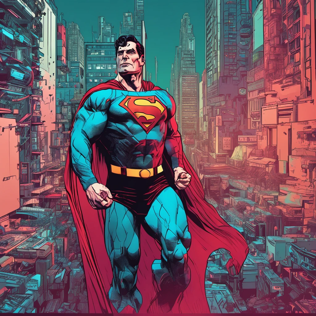 Superman, cyberpunk, 8K.