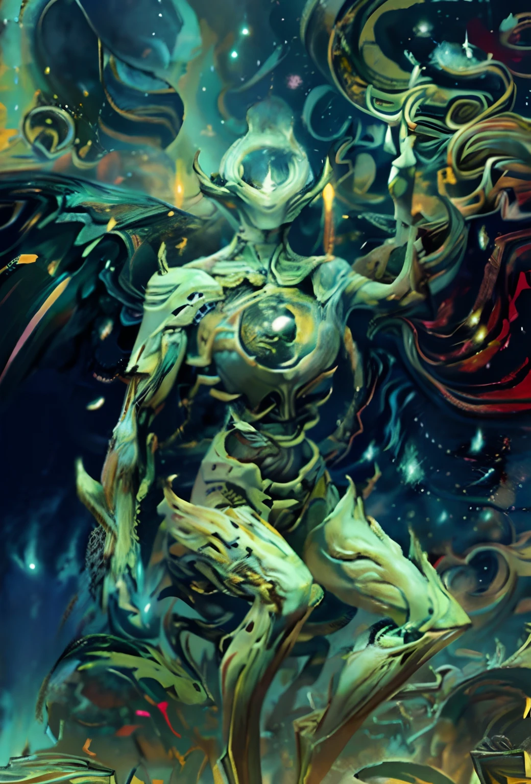 Fusion of a man with Leo and Scorpio and naked women seeing