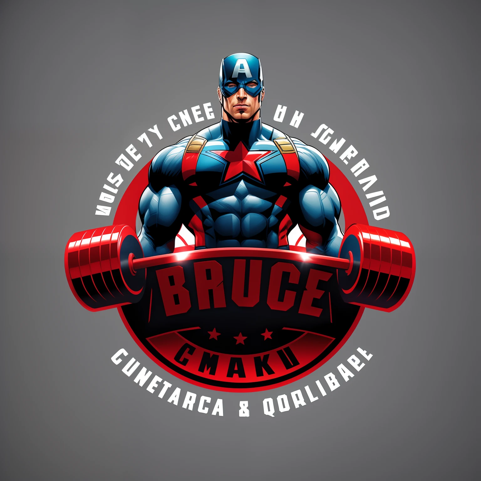 Captain Gym Logo Design, Captain America, background a gym, dingy gym, logotipo esportivo, body building blacksmith, muscular character, design do logotipo do patch, muscular male hero, foto do perfil, bodybuilder superhero bikini, local gym, musculoso, imagem de perfil, Personagem da Marvel, dingy gym, musculoso, marvel superhero, 3D Logo, logotipo do jogo