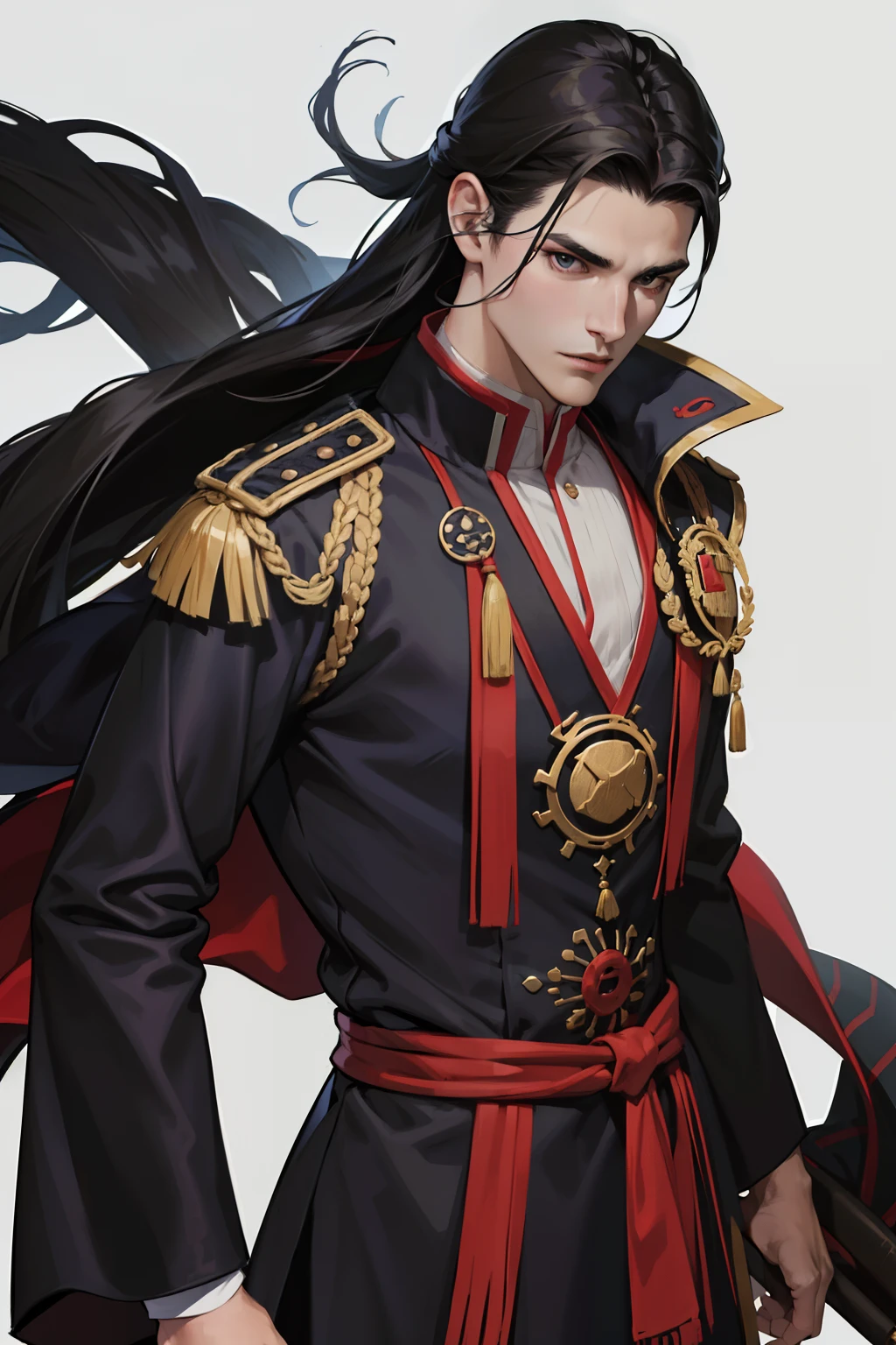 NSFW (en anglais seulement), tmasterpiece, beste-Qualit, ultra-detailed, semi-realistic, detailedfacialfeatures, 2 mature men,Wearing old all-black Wuxia clothes,longs cheveux blancs,dark eyes,longue barbe blanche,Men's Combat Clothing,Secte martiale Clan Elder Style,viril,Regard arrogant ,vieillard,Il est debout tenant dans sa main gauche un fouet et dans sa main droite un mince, Sharp ancestral sword,Oncle du protagoniste