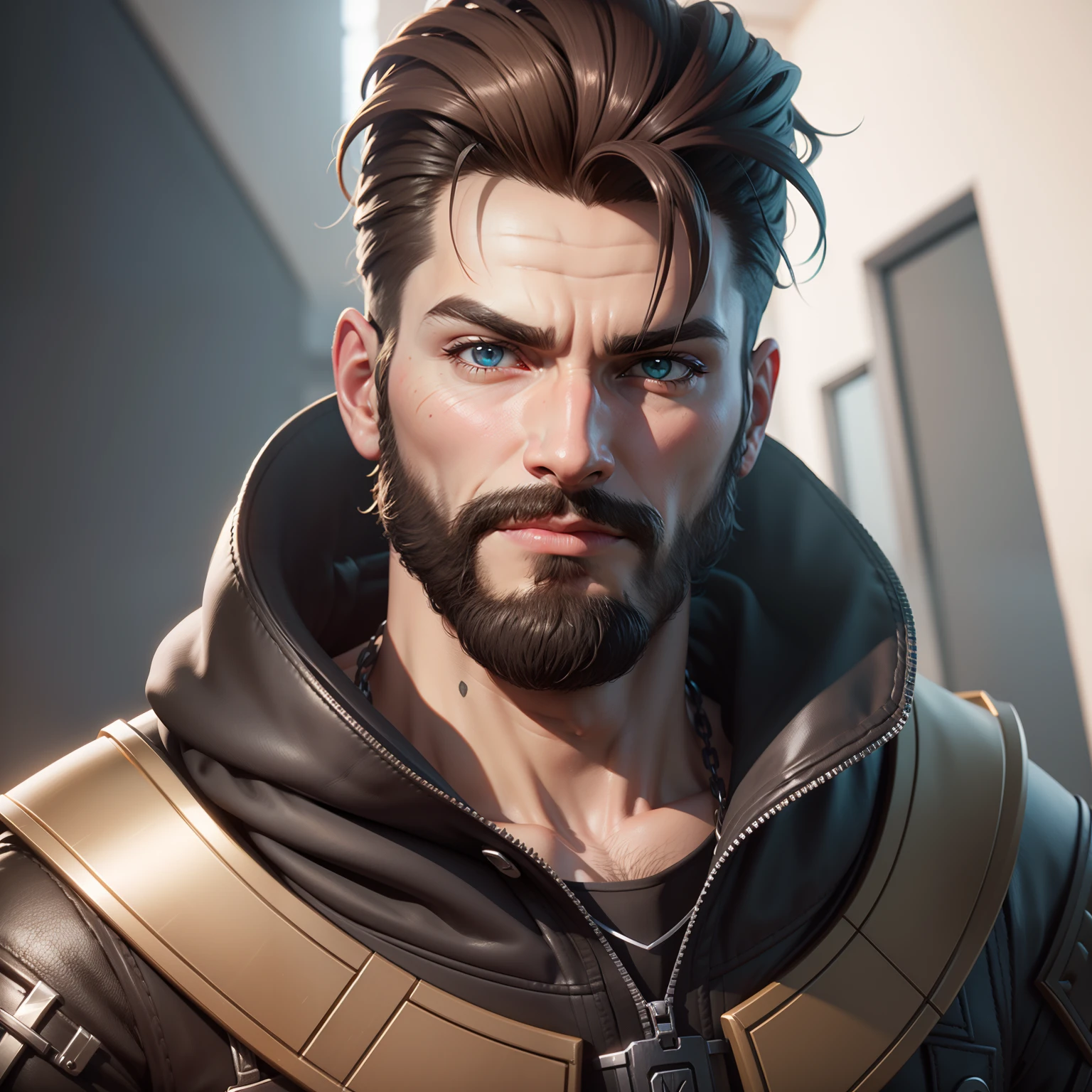 um close up de um homem sem barba e barba, 3D estilizado, Estilo de Arte Fortnite, Caractere estilizado, Personagem de Fortnite, arte estilizada do jogo, irreal 5. retrato de rpg, retrato headshot do personagem, Iconic character of high detail, realismo no estilo de jogo fornite, epic art style, Personagem de close up, epic character portrait, 3 d render stylized