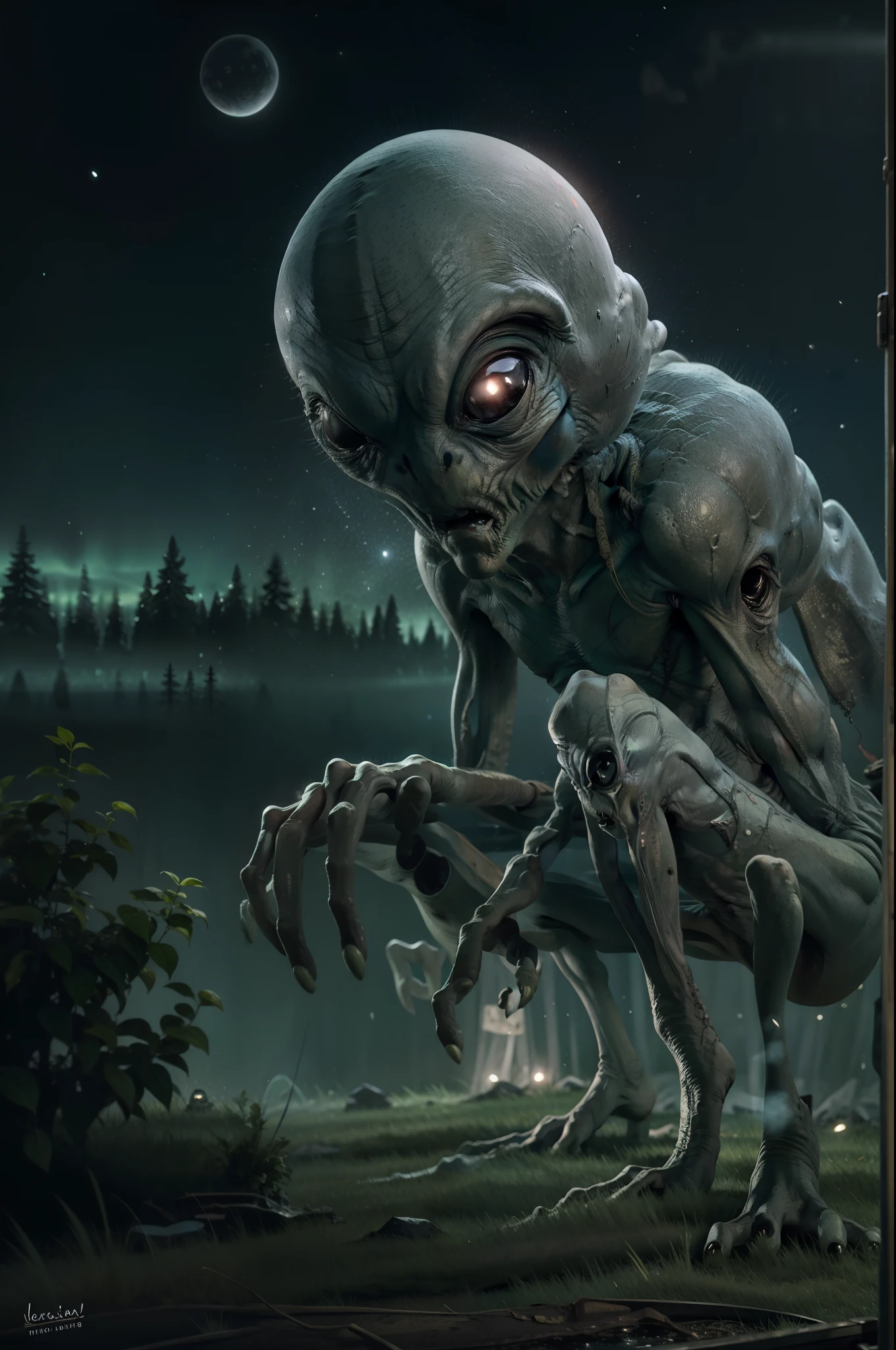 creepy alien being in the night