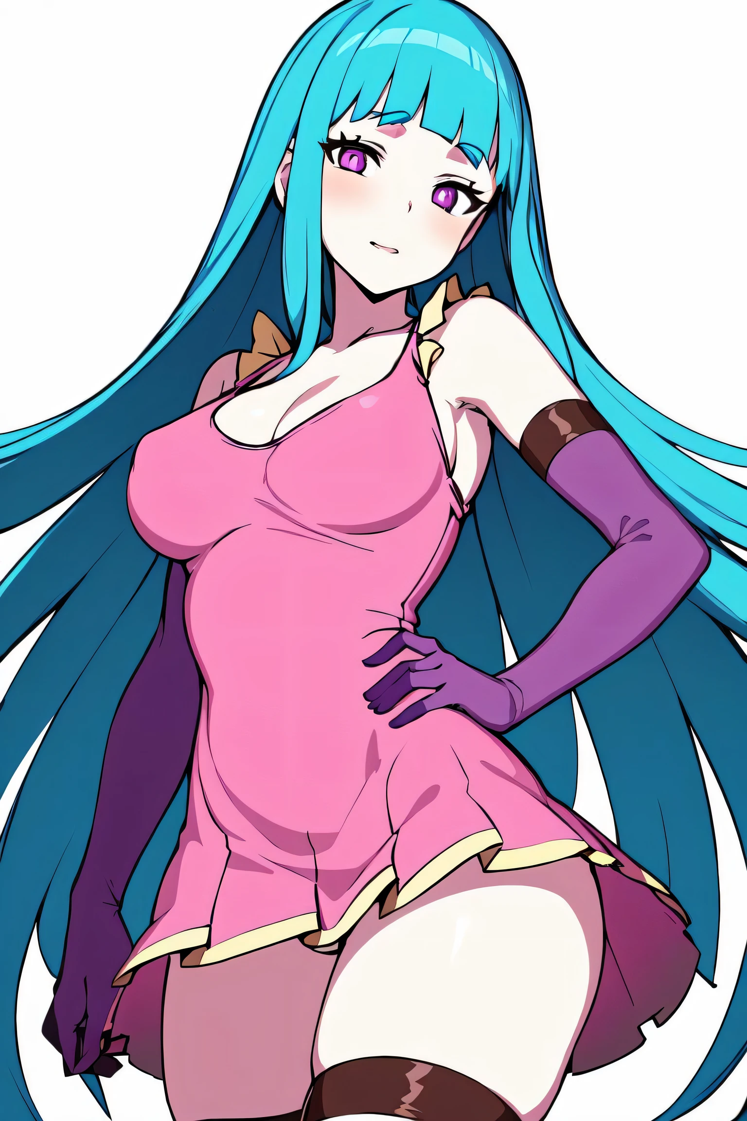 BiBa
((best quality)), ((masterpiece)), (detailed) 1girl
best quality, ultra detailed, beautiful face, perfect anatomy, solo, mememe, fair-skinned, long hair, aqua hair, blunt bangs, pink eyes, pink dress, purple sleeves, purple thigh highs, white background,