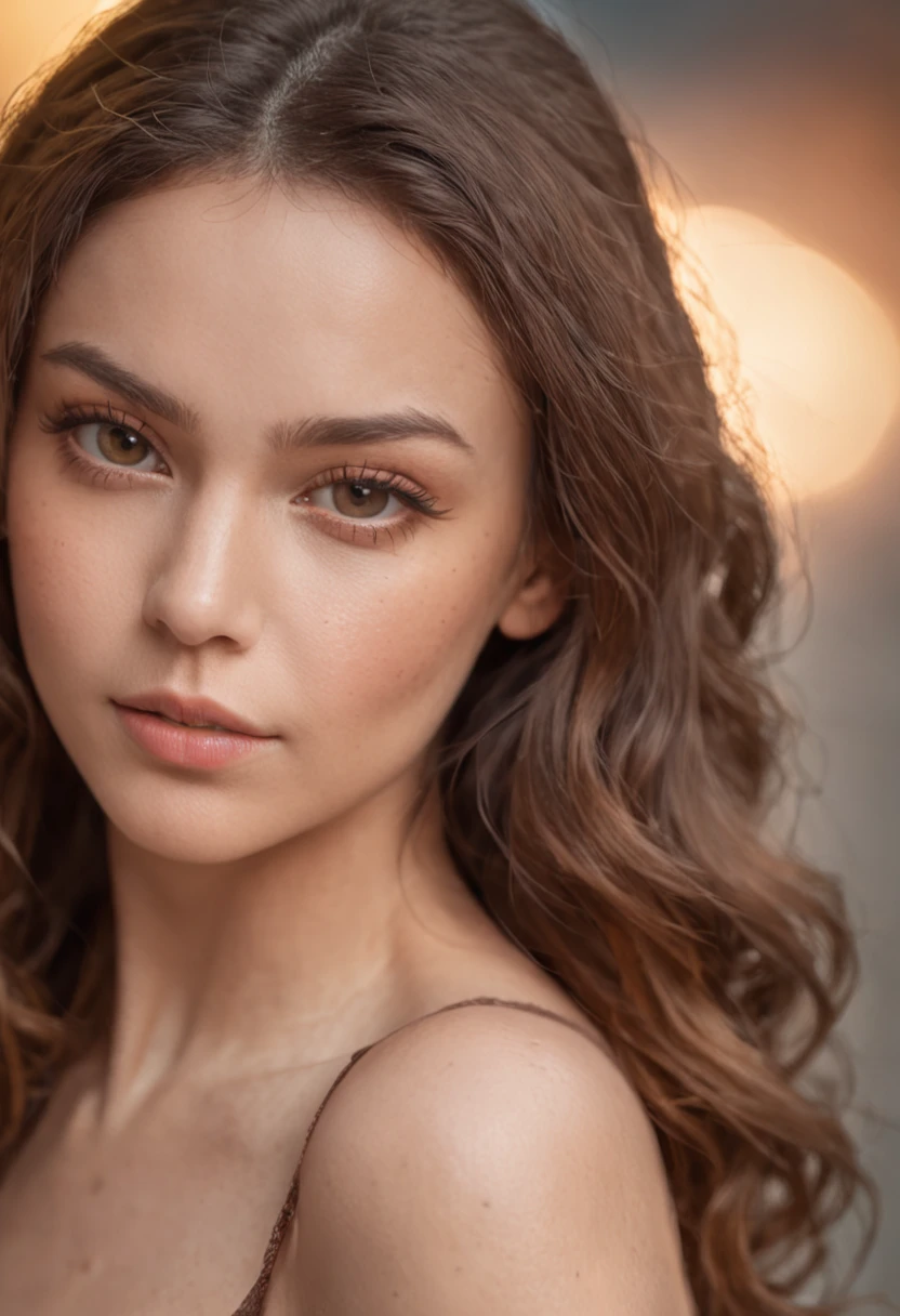 woman travel in bud , photo, attractive mixed woman, (beautiful face, detailed hazel eyes, luscious lips, (cat eye makeup:0.85), (medium eyes:1.0), (toned body:1.2), (curly hair:1.2), . (moody lighting:1.2), depth of field, bokeh, 4K, HDR. golden skin, hazel eyes, beauty marks, honey skin, Cinematic photo , full body shot