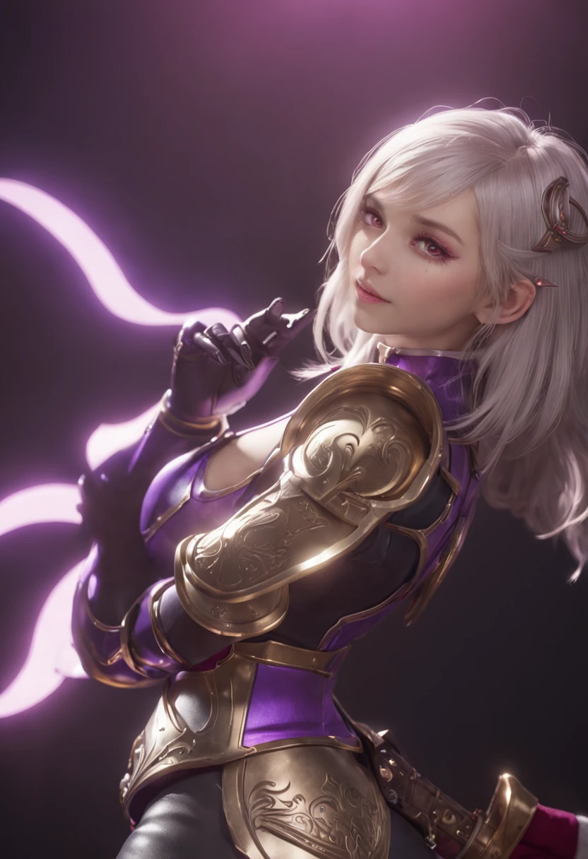 anime girl with a heart in her chest, best anime 4k konachan wallpaper, inspired by Li Chevalier, knights of zodiac girl, portrait knights of zodiac girl, vibrant fan art, vi from arcane, riven, with glowing purple eyes, kda, fiora from league of legends, ezreal (league of legends, destiny fanart, zerochan art