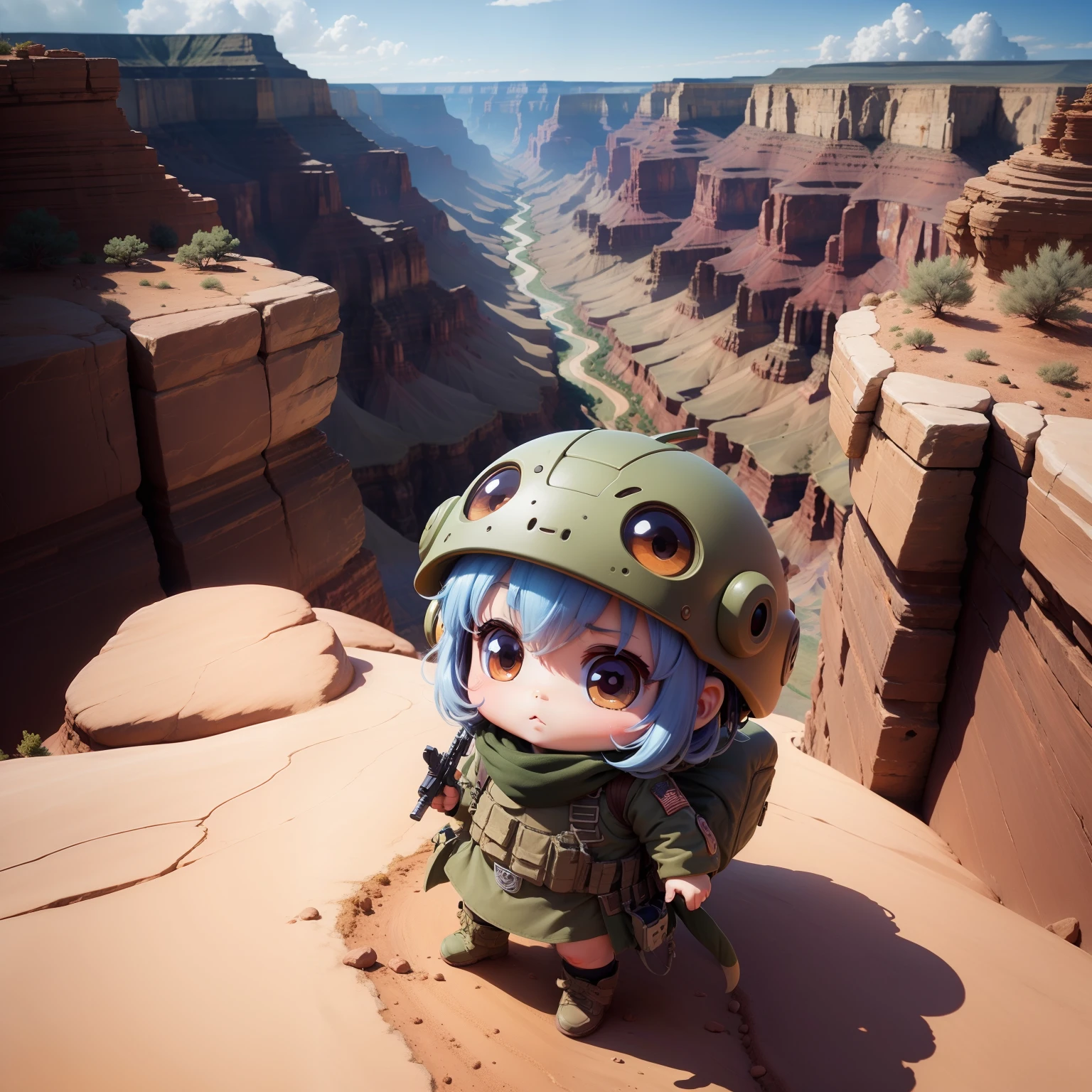 Cute Chibi Anime,Chameleon Army,Grand Canyon