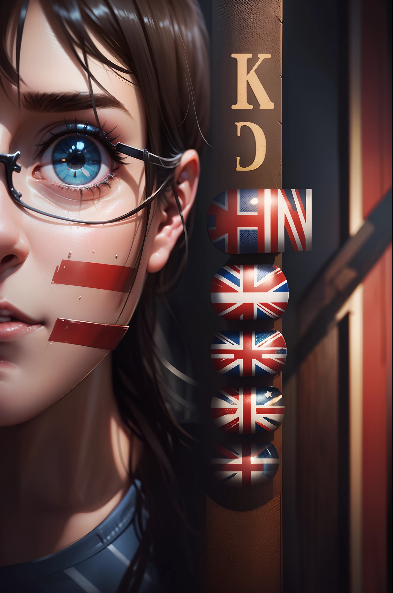 People talking in a pub, big american flag, detailed, big british flag, detailed realistic, blurred background, 8k unity render, action shot, digital painting, dramatic, cinematic lighting, concept-art, smooth, sharp focus, skin pore, datailed.