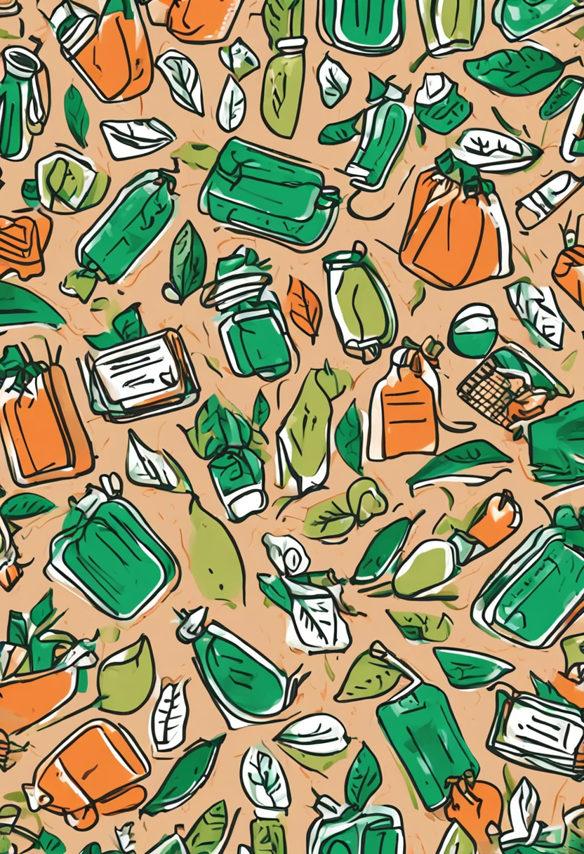 logo de sustentabilidade com folhas e reciclagem para bolsa