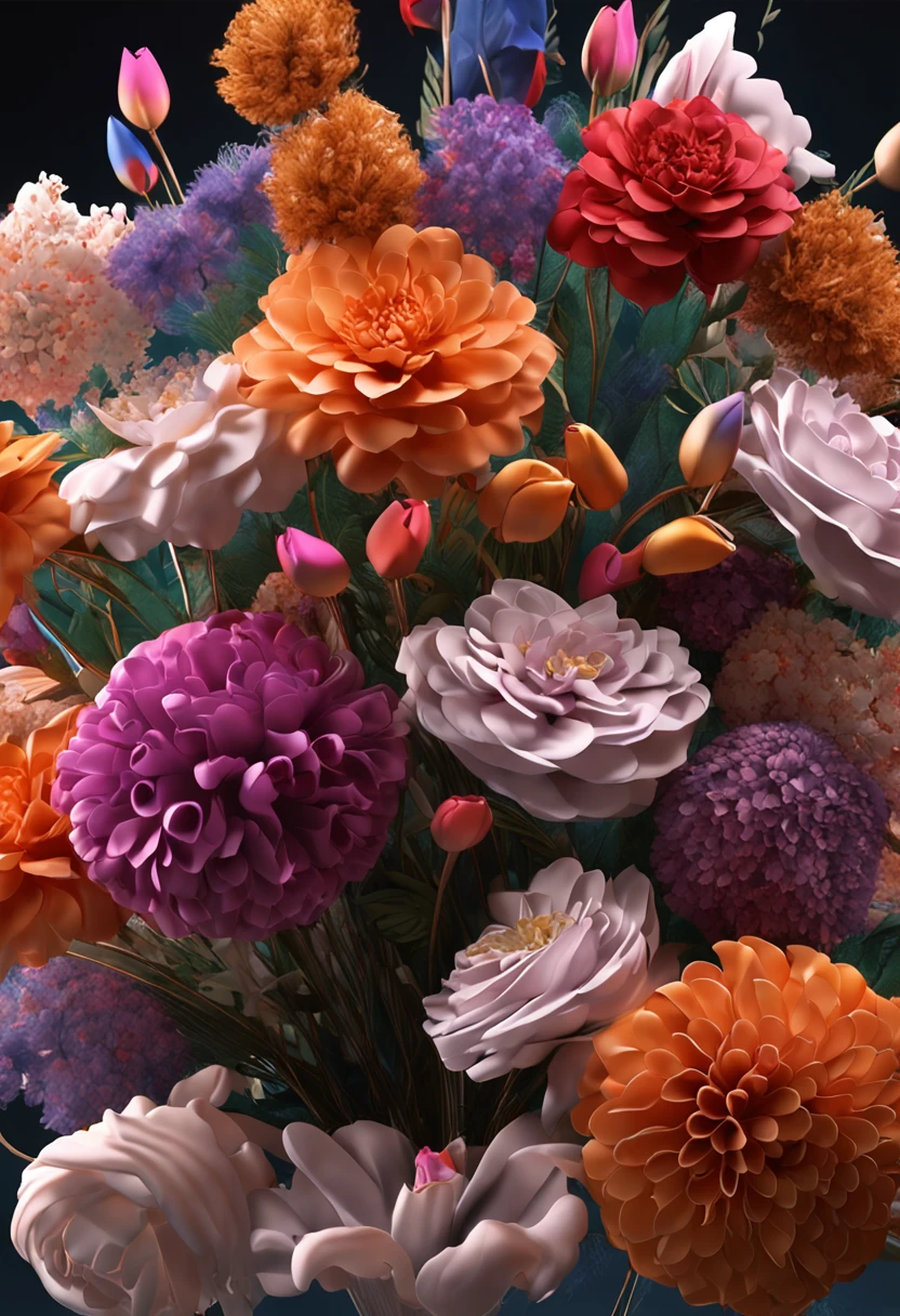 best qualtiy,The three hyper-realistic vases are displayed one by one,The vase is filled with colorful flowers,The image is realistic and detailed,Flowers glow,I dreamed of flowers blooming in a vase,The flowers are rich in color,The 3D effect comes to life,The lights and flowers present a realistic effect,The lighting and shadows are extremely realistic,Showcases a realistic three-dimensional style,It gives a very real feeling,The background is white(detailedlight),The overall effect is extremely delicate and beautiful。