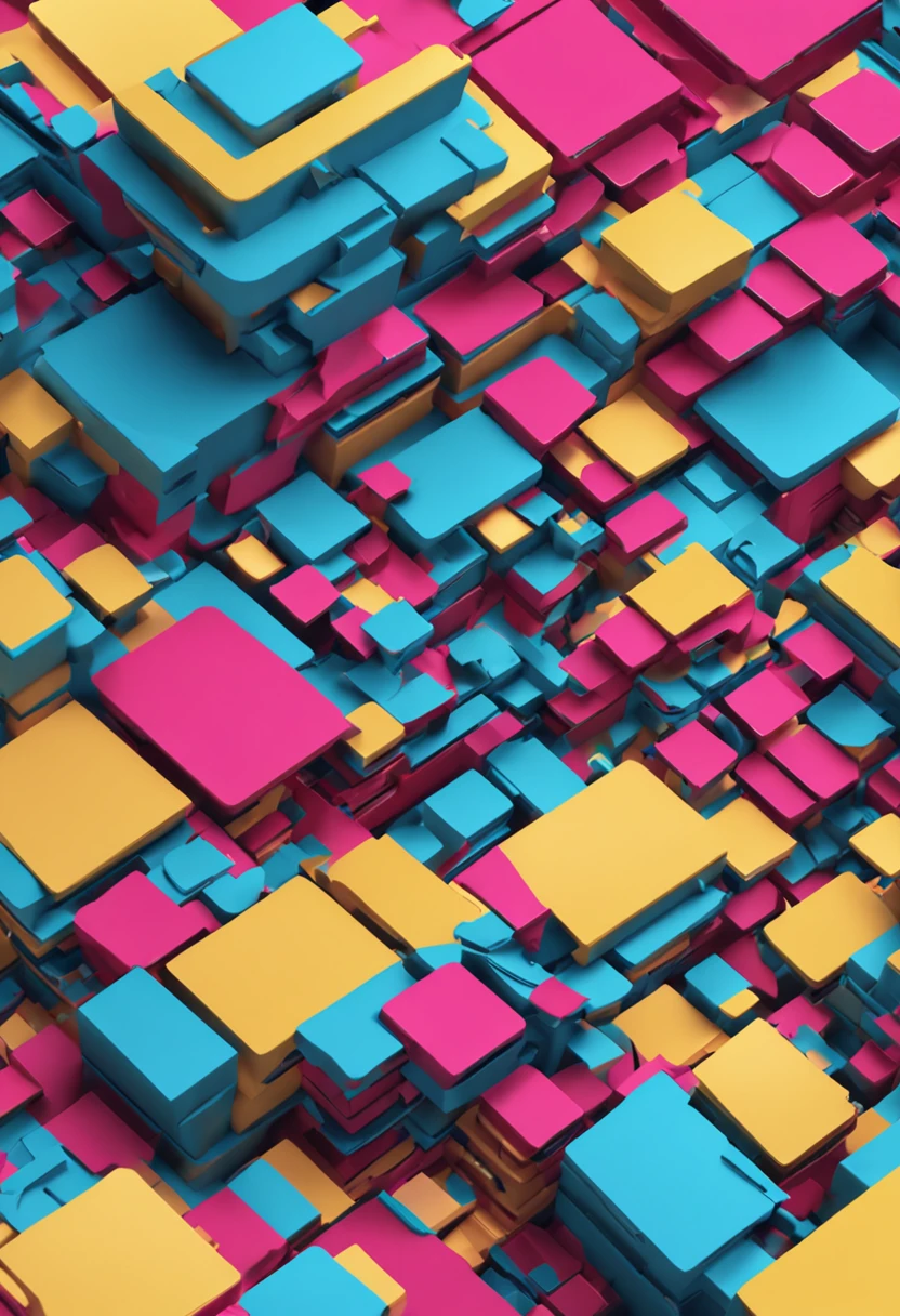 Background 3D, formar quadradas com cores azuis