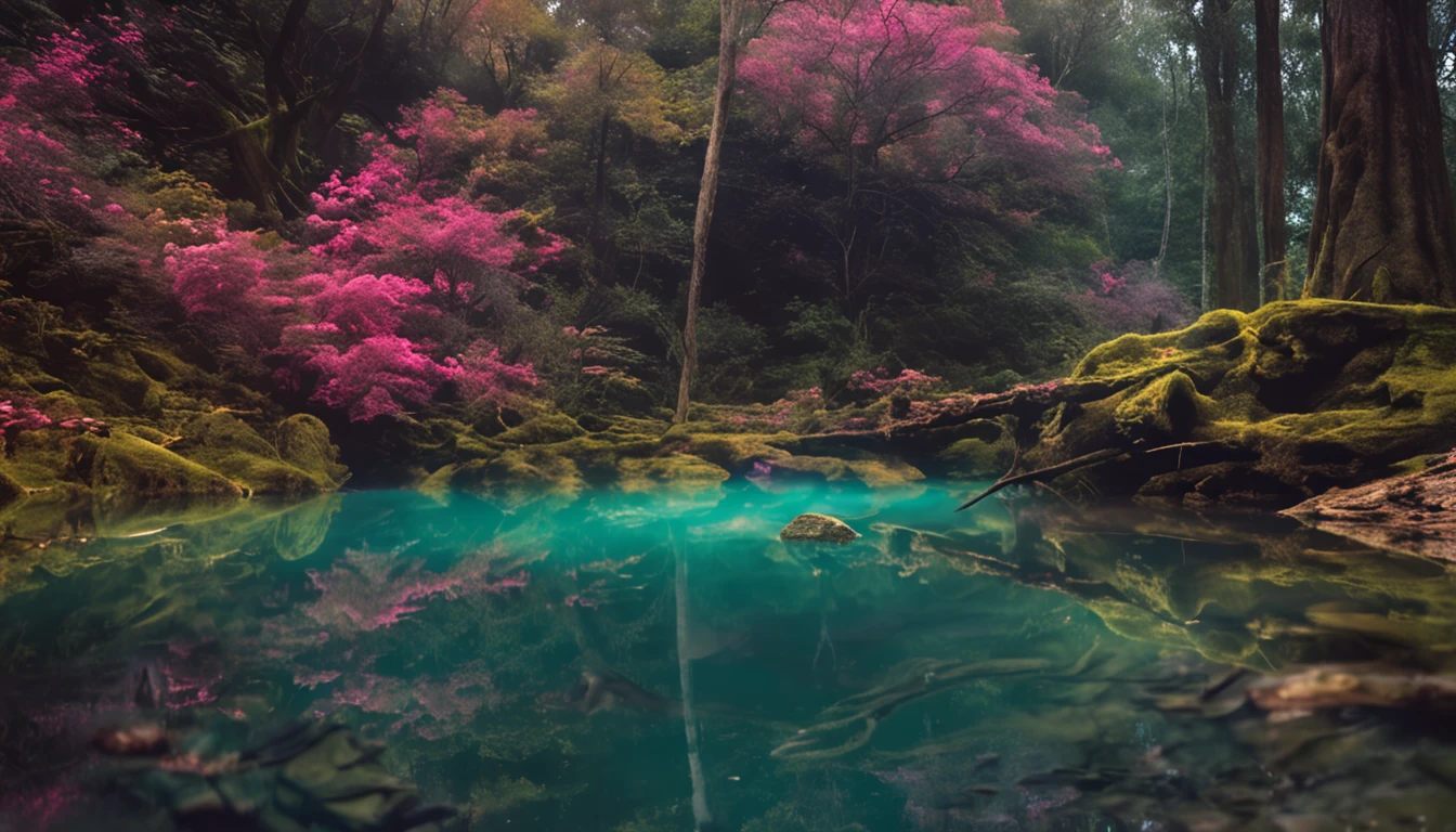 A mystical journey through an ancient forest, onde personagem jovem homem, floresta, fonte com agua cristalina, meet a wise old man and learn valuable life lessons. iluminador, transformative and magical, encantador, ethereal. outro mundo. misterioso, espiritual e comovente. create an atmosphere of mystery and spiritual depth. profundo, thought-provoking and philosophical, Valuable life lessons learned