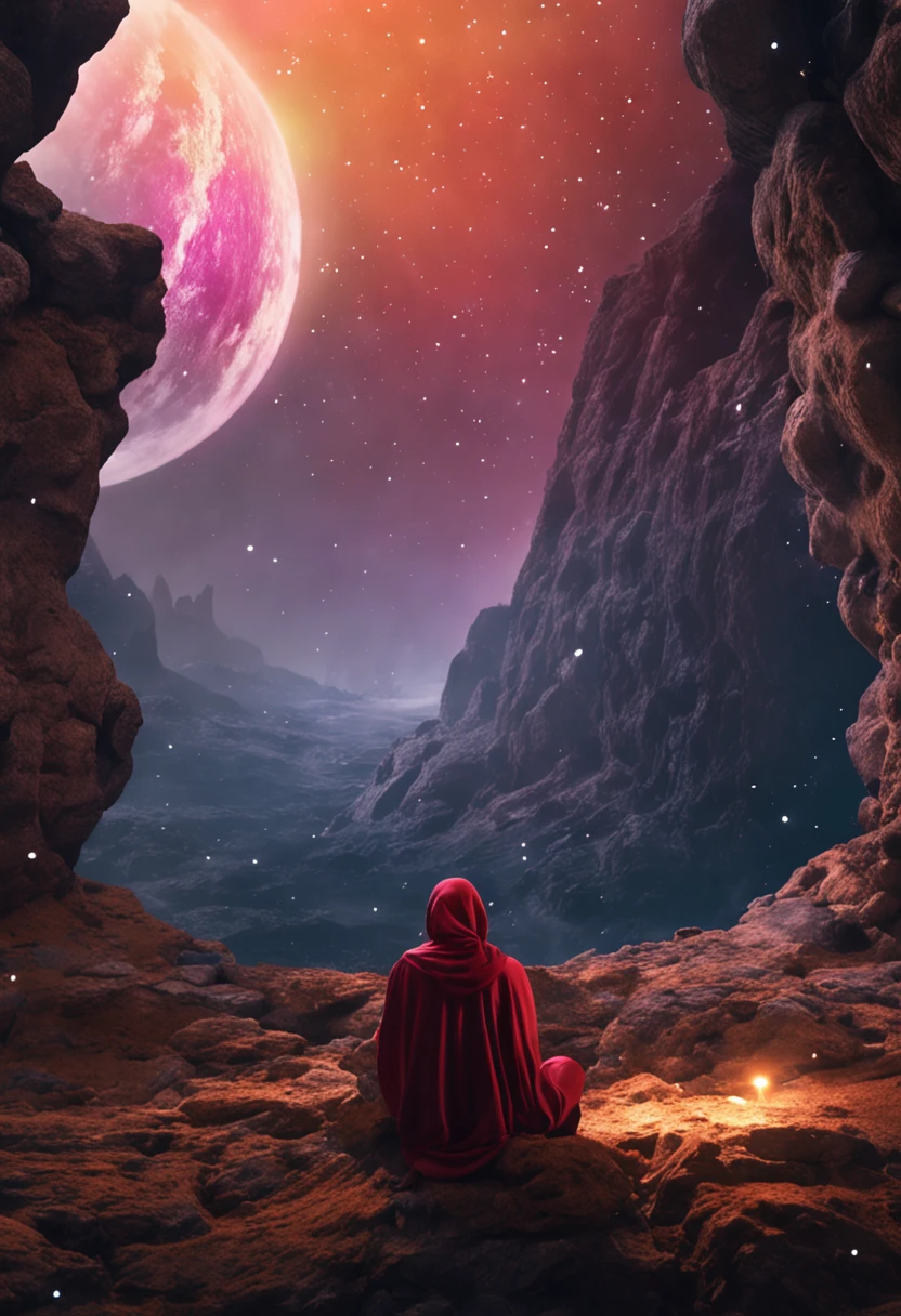 A Wise Man watching, The beginning of the creation of the beautiful, maravilhoso e vasto Universo com muitas Galaxias.