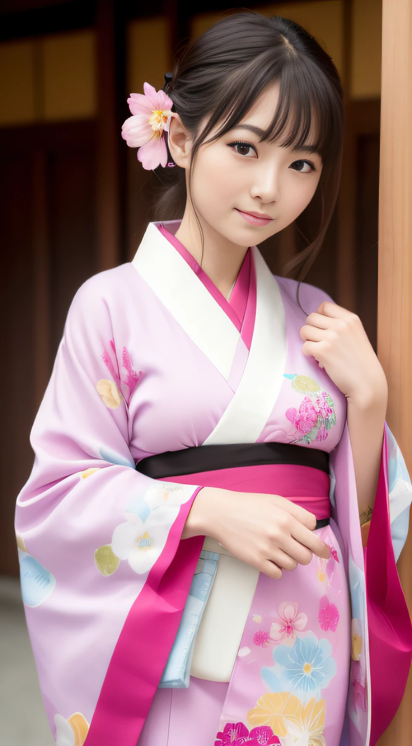hightquality、masterpiece、ultra res、a beauty girl、Beautiful girl face、cute girl face、kimono、wearing kimonos、full bodyesbian、Famous actresses of Japan、very beautiful face、A sexy