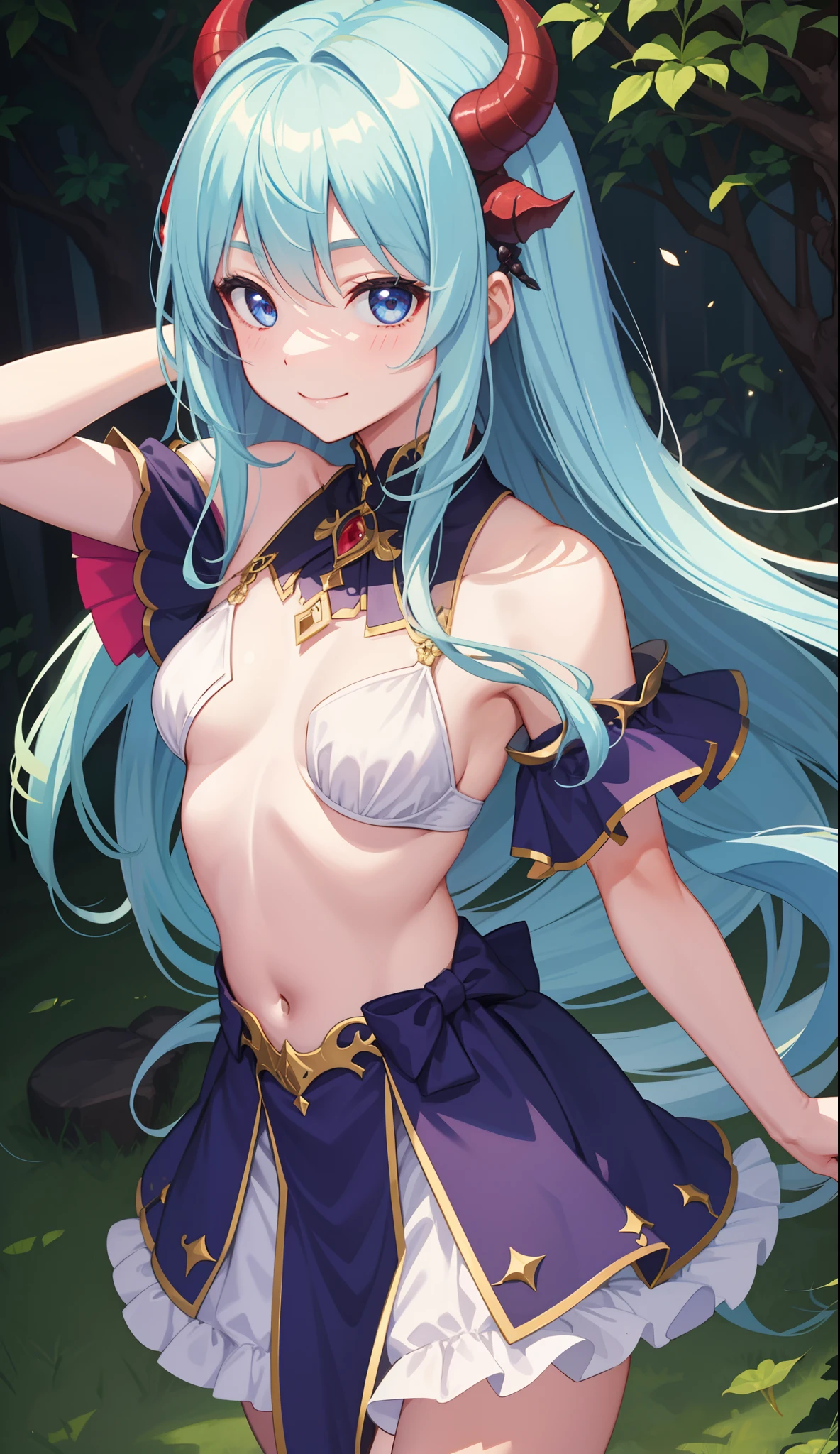 1girl in、A smile、A delightful!　demon king、（small tits）